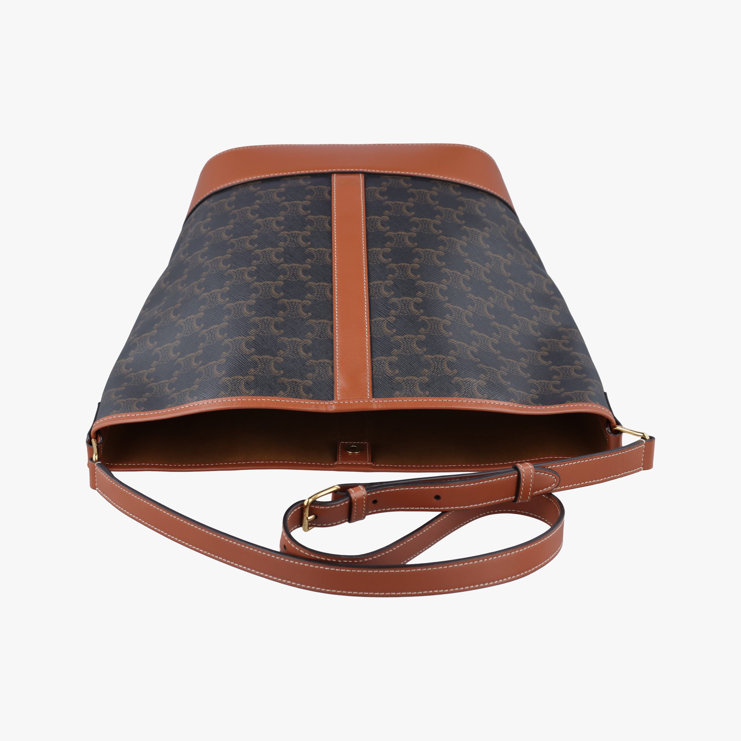 Pre-owned Celine Small Bucket Brown PVC coated canvas×Leather  shoulderbag | stylenewstar