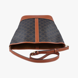 Pre-owned Celine Small Bucket Brown PVC coated canvas×Leather  shoulderbag | stylenewstar
