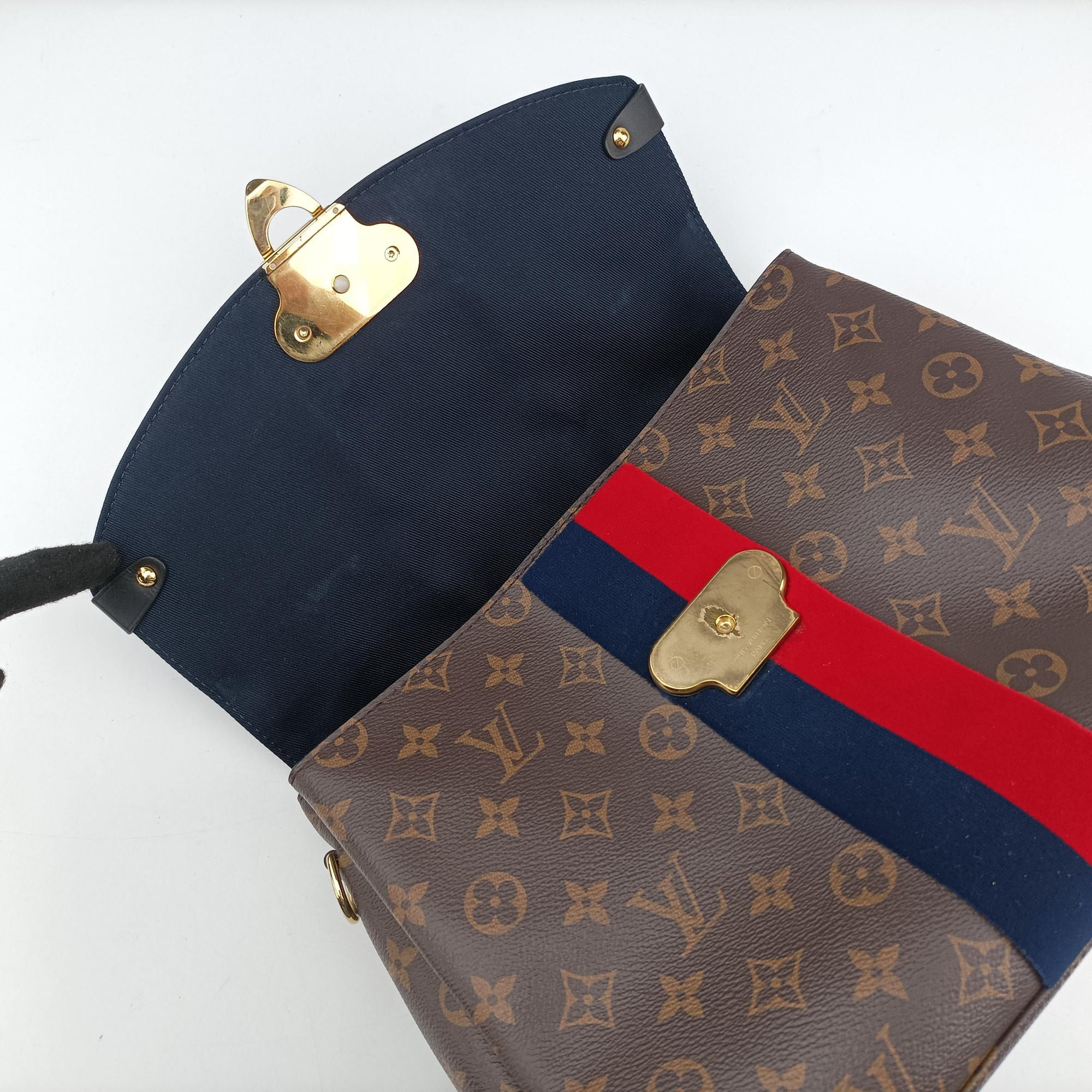 Pre-owned Louis Vuitton GEORGES　MM MARINE CERISE Monogram Canvas M43778 handbag | stylenewstar