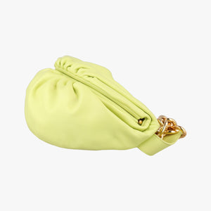 Pre-owned Bottega Veneta The Chain Pouch Yellow lambskin  bum bag/waist bag | stylenewstar