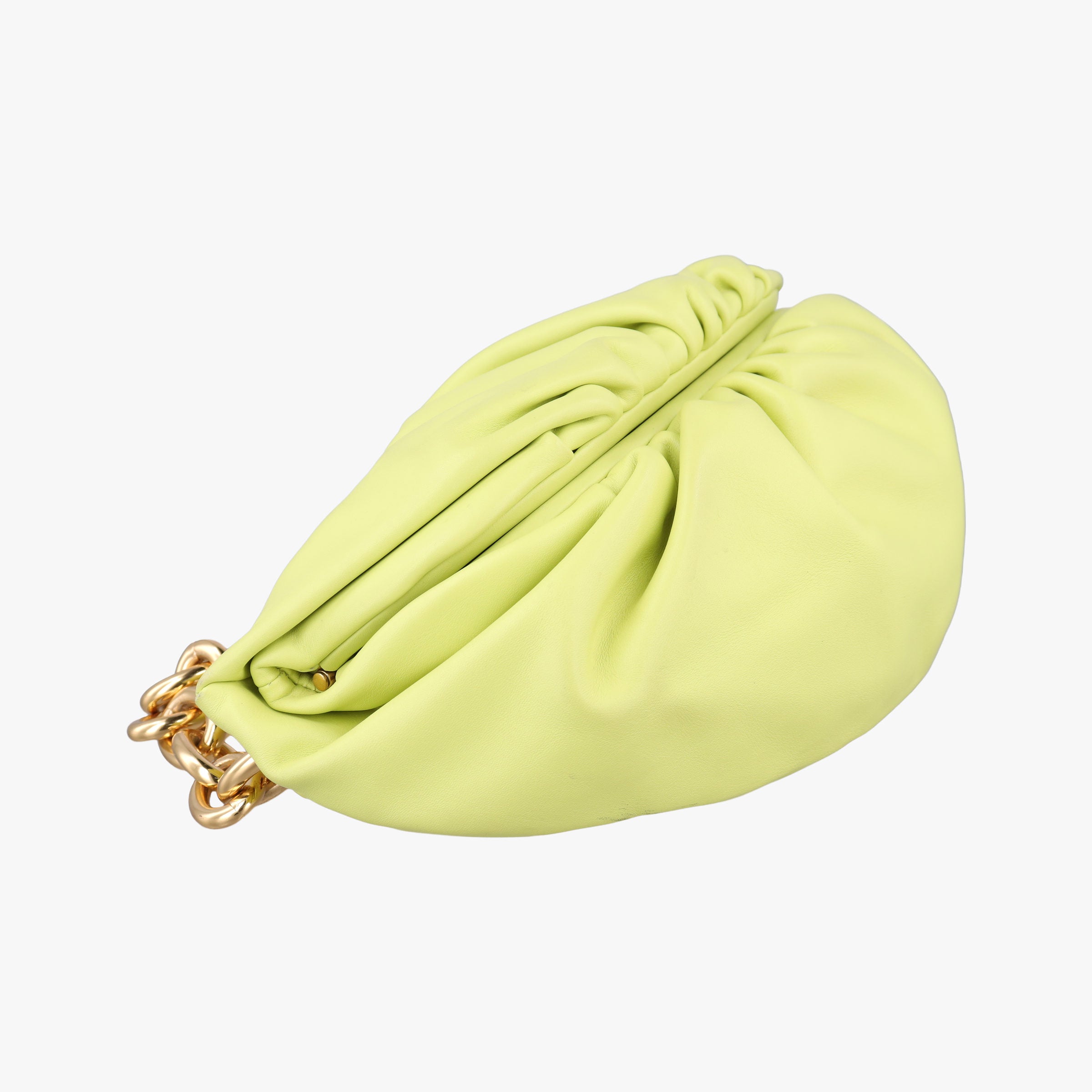 Pre-owned Bottega Veneta The Chain Pouch Yellow lambskin  bum bag/waist bag | stylenewstar