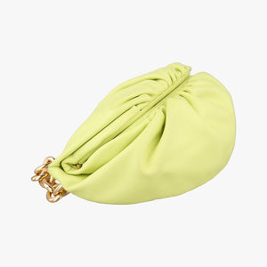 Pre-owned Bottega Veneta The Chain Pouch Yellow lambskin  bum bag/waist bag | stylenewstar