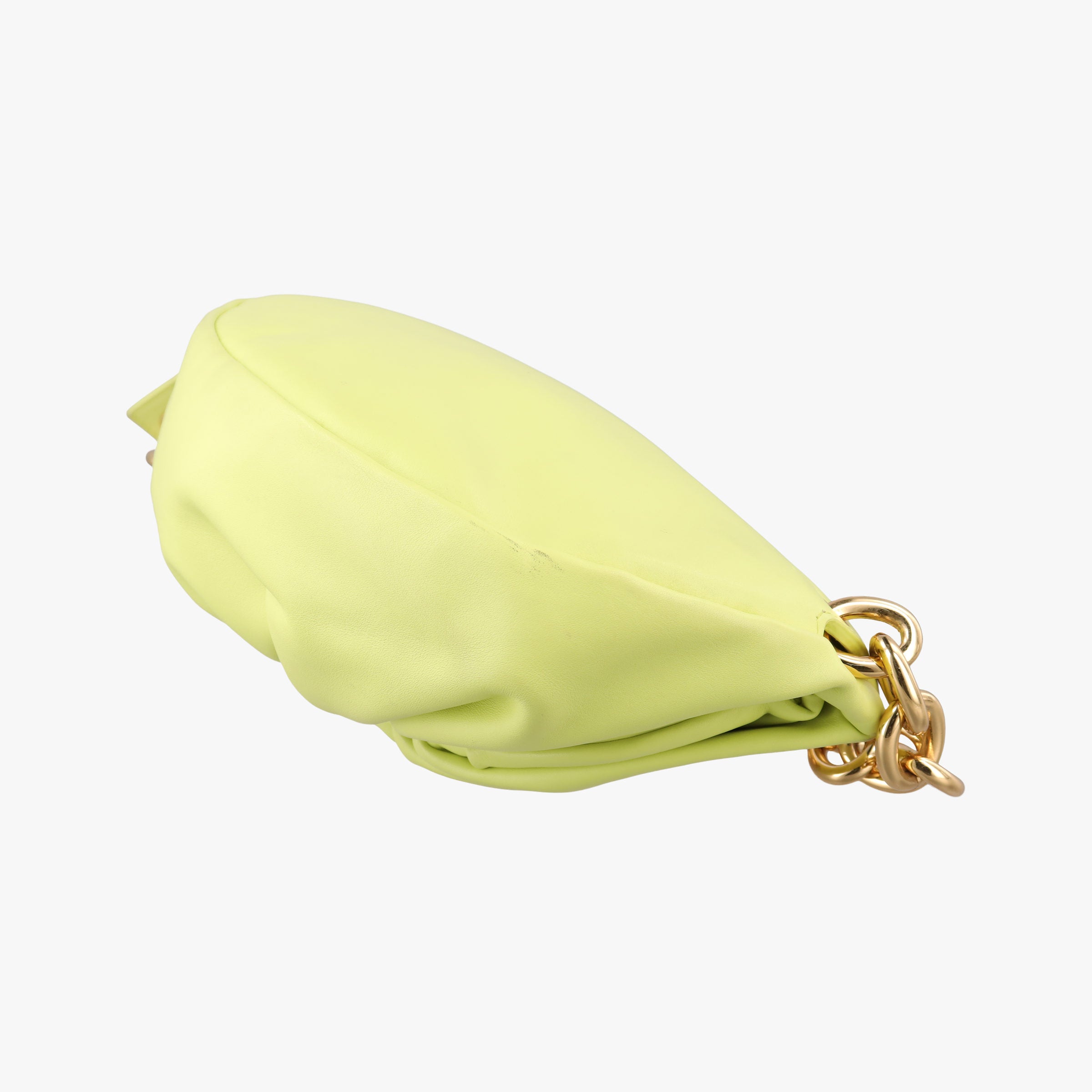 Pre-owned Bottega Veneta The Chain Pouch Yellow lambskin  bum bag/waist bag | stylenewstar