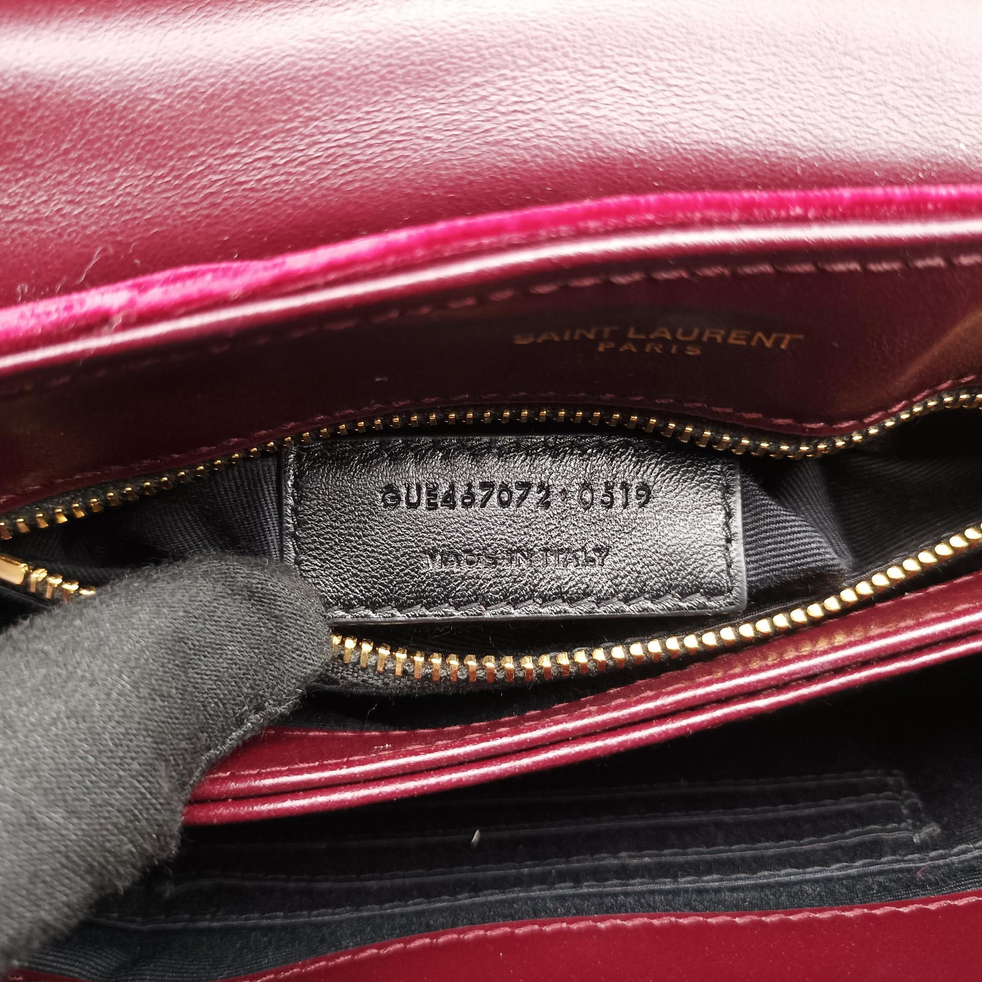 Vintage Yves Saint Laurent Monogram Lulutoy Burgundy velour 467072 shoulderbag | stylenewstar