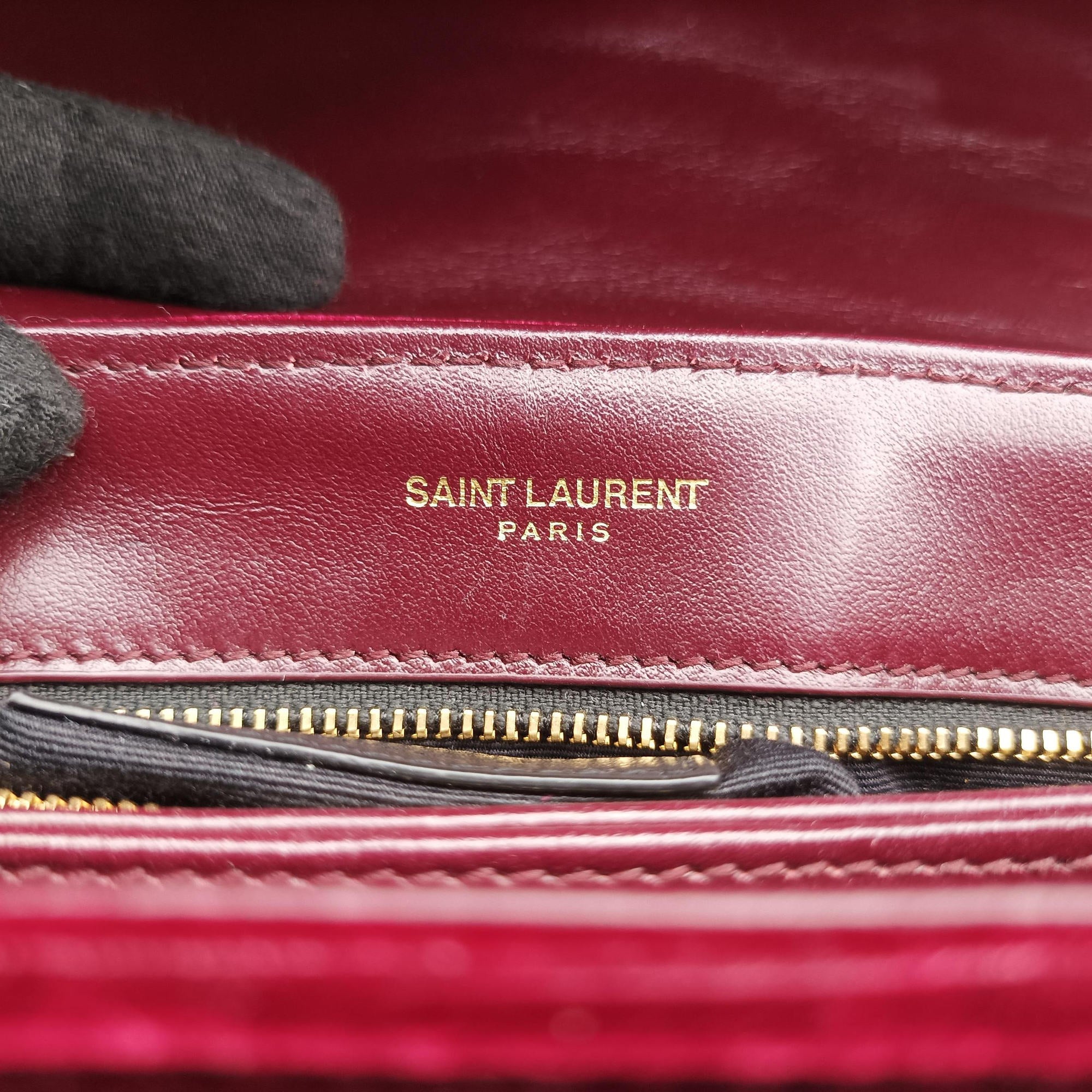 Vintage Yves Saint Laurent Monogram Lulutoy Burgundy velour 467072 shoulderbag | stylenewstar