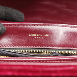 Vintage Yves Saint Laurent Monogram Lulutoy Burgundy velour 467072 shoulderbag | stylenewstar