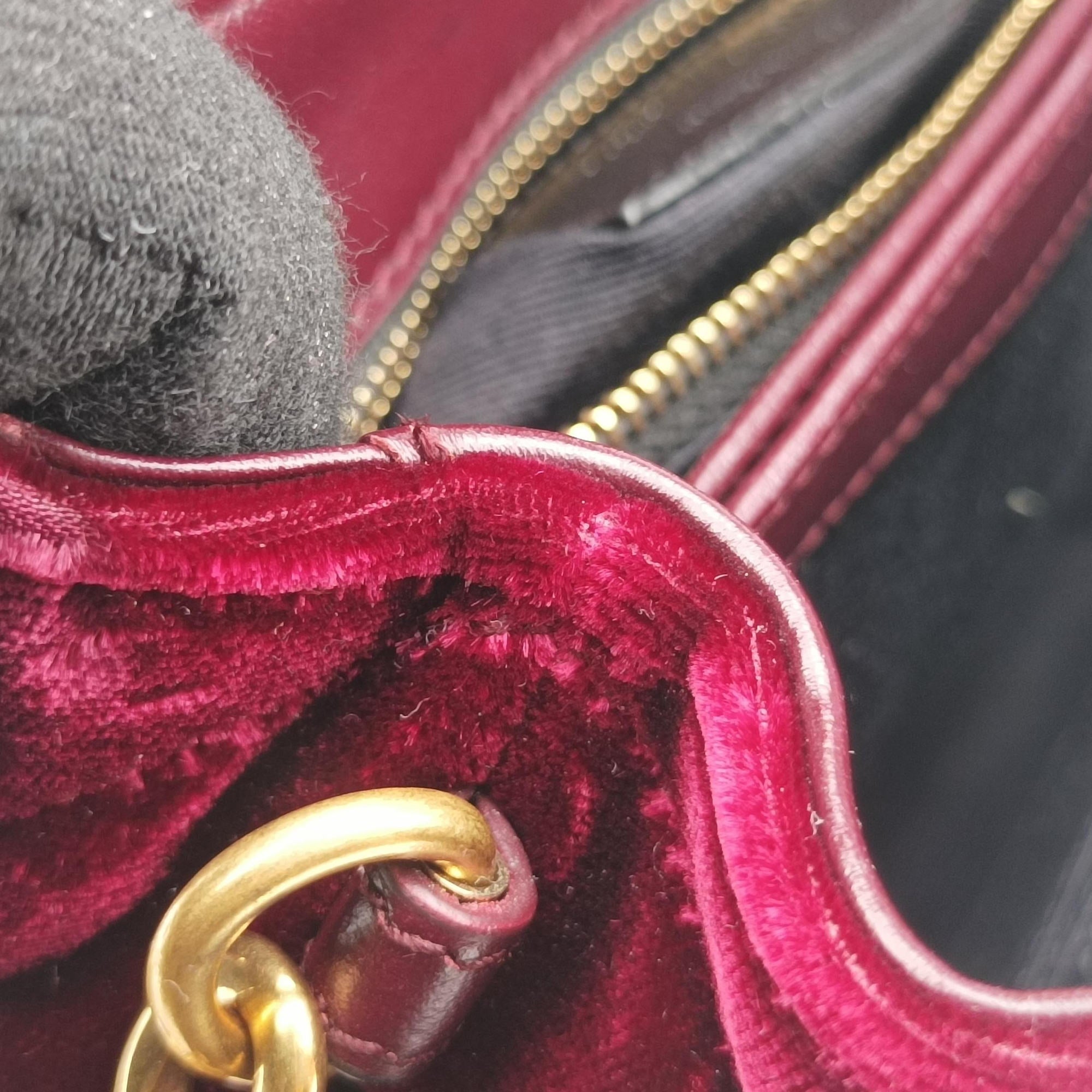 Vintage Yves Saint Laurent Monogram Lulutoy Burgundy velour 467072 shoulderbag | stylenewstar