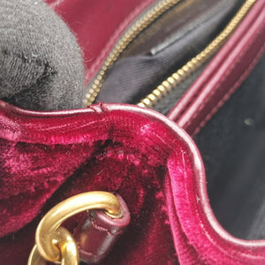 Vintage Yves Saint Laurent Monogram Lulutoy Burgundy velour 467072 shoulderbag | stylenewstar