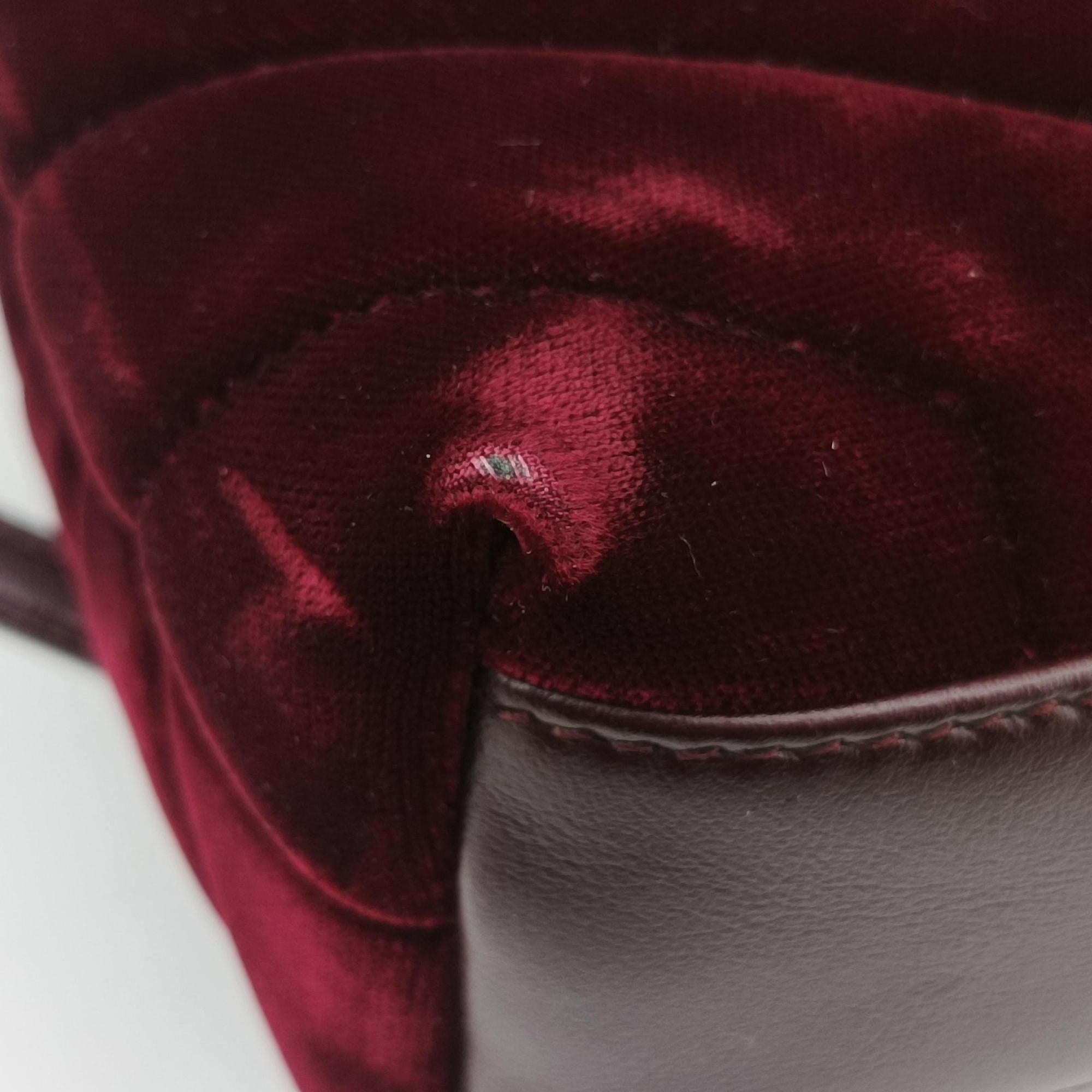 Vintage Yves Saint Laurent Monogram Lulutoy Burgundy velour 467072 shoulderbag | stylenewstar