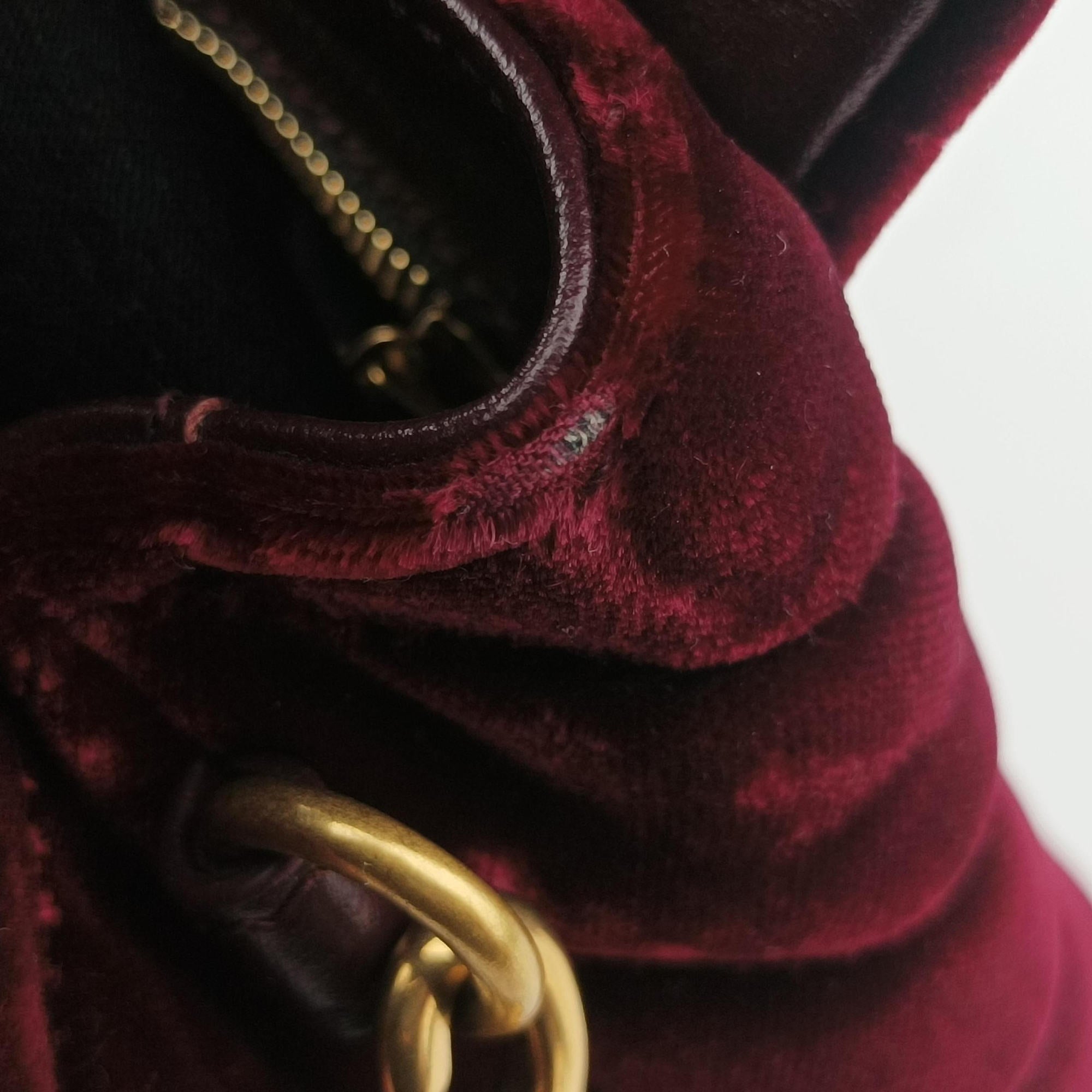 Vintage Yves Saint Laurent Monogram Lulutoy Burgundy velour 467072 shoulderbag | stylenewstar