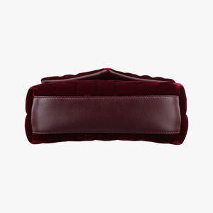Vintage Yves Saint Laurent Monogram Lulutoy Burgundy velour 467072 shoulderbag | stylenewstar