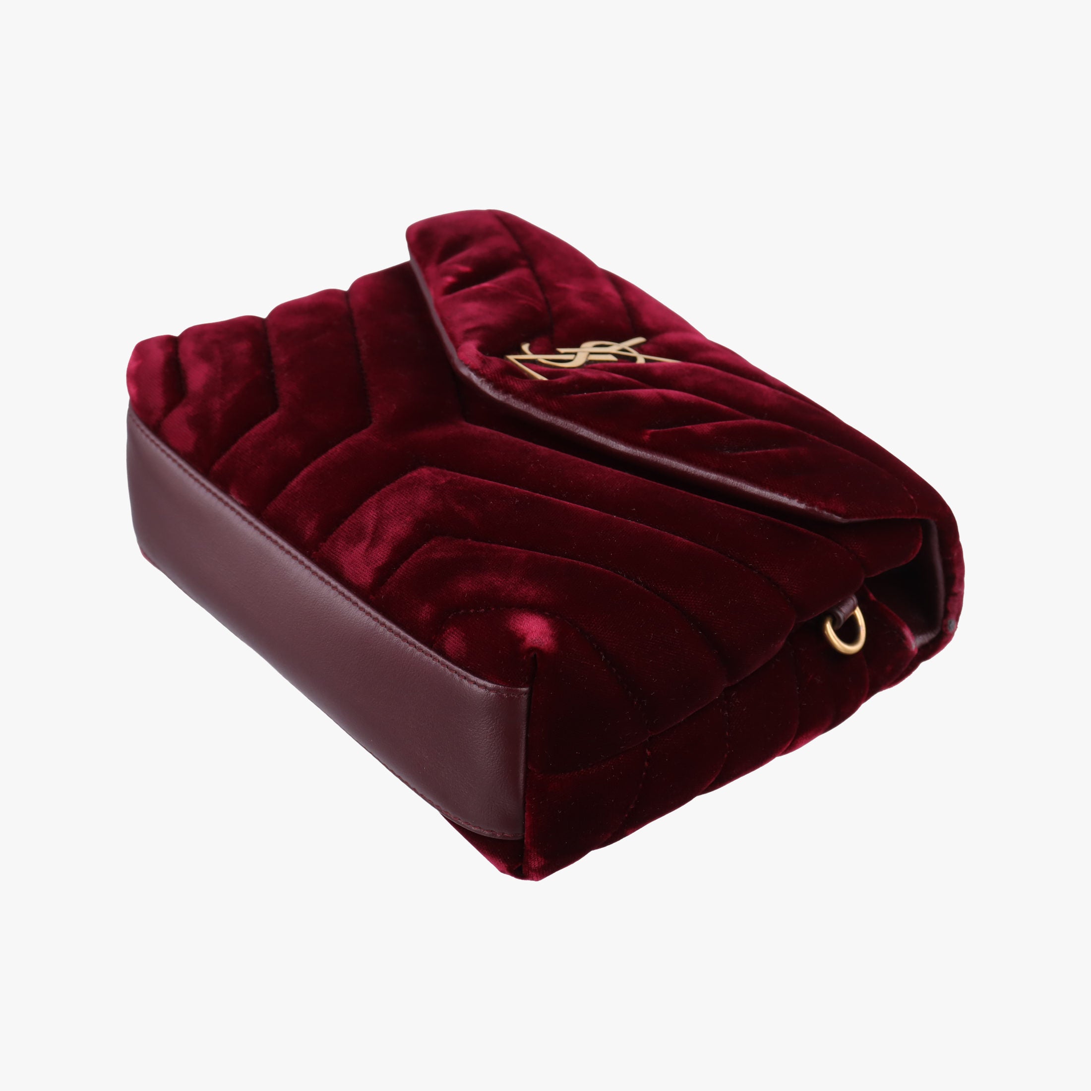 Vintage Yves Saint Laurent Monogram Lulutoy Burgundy velour 467072 shoulderbag | stylenewstar