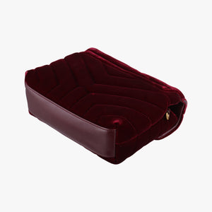 Vintage Yves Saint Laurent Monogram Lulutoy Burgundy velour 467072 shoulderbag | stylenewstar