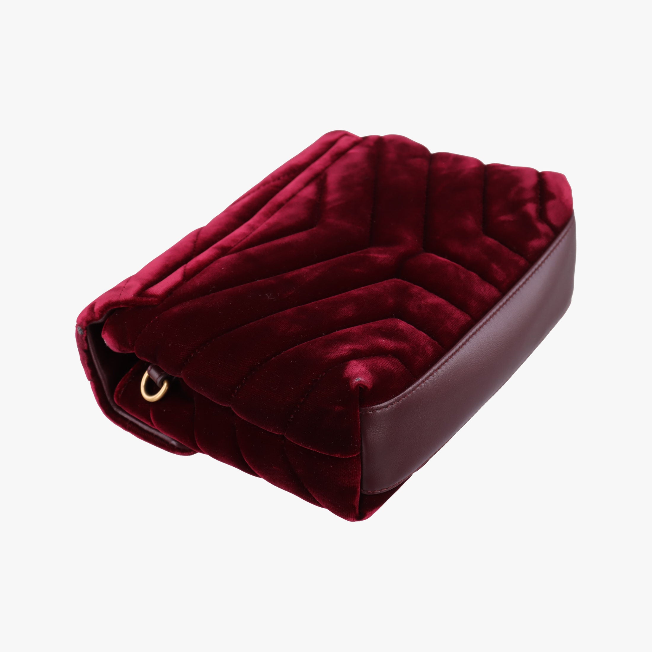 Vintage Yves Saint Laurent Monogram Lulutoy Burgundy velour 467072 shoulderbag | stylenewstar