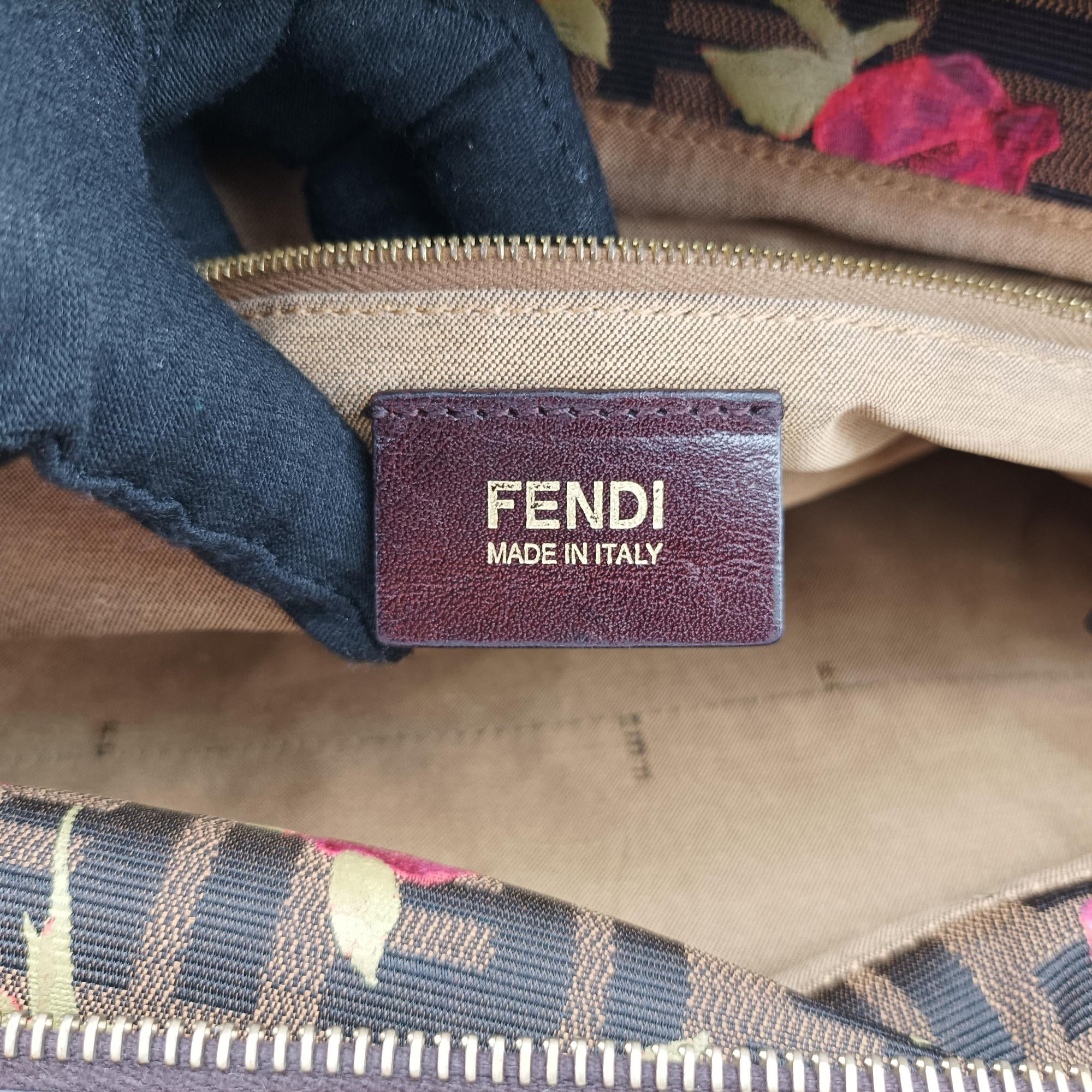 Pre-owned Fendi Zucca Print Brown×Multicolour canvas 8BH186 handbag | stylenewstar