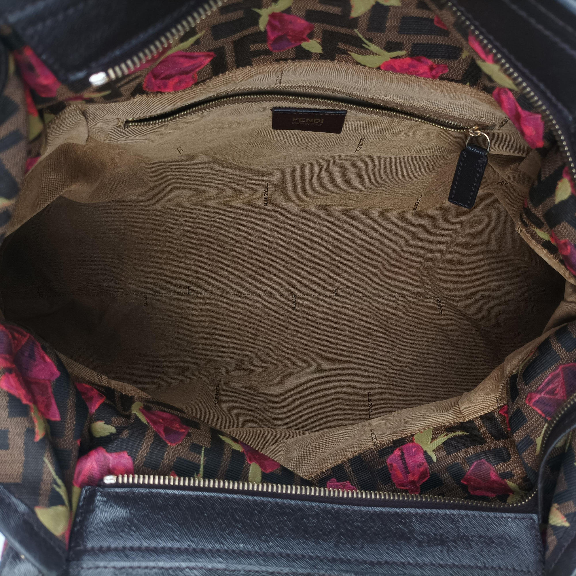 Pre-owned Fendi Zucca Print Brown×Multicolour canvas 8BH186 handbag | stylenewstar