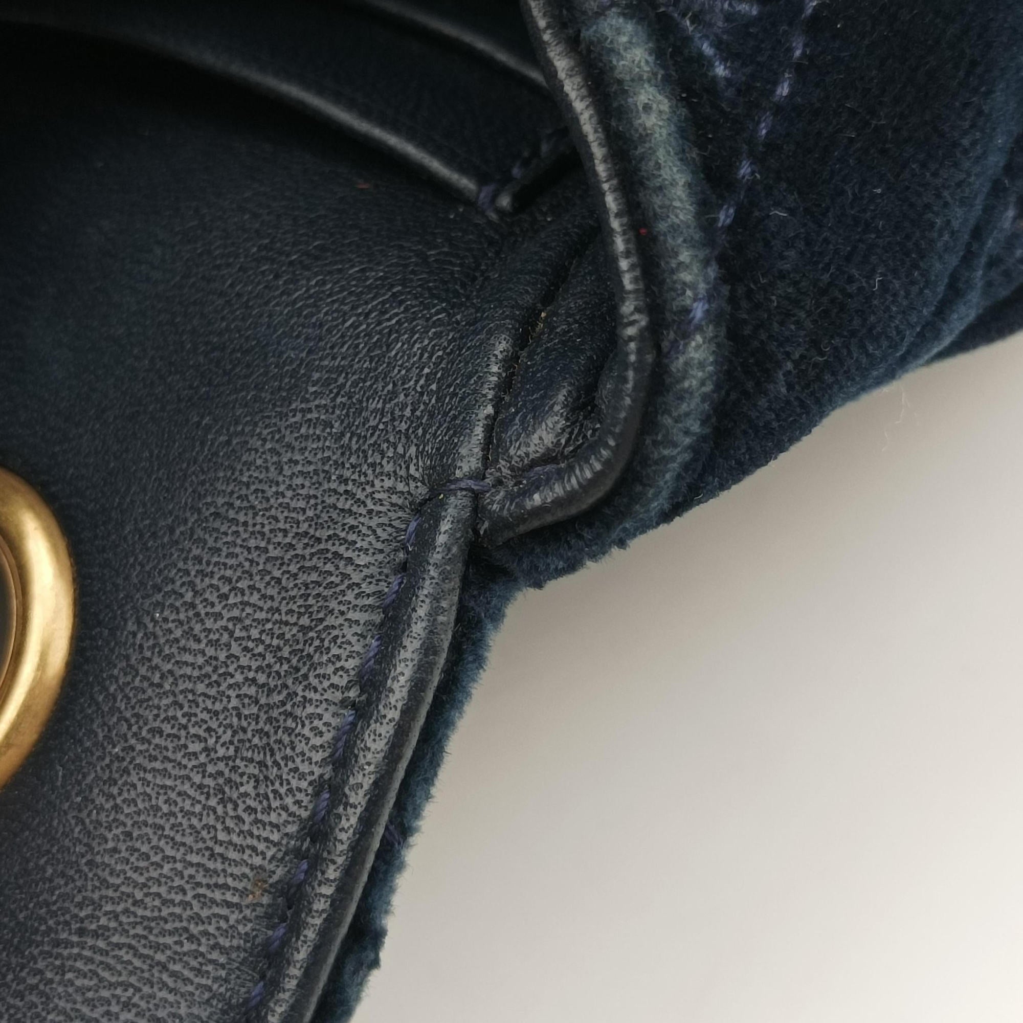Vintage Balenciaga BB Round Navy velour  shoulderbag | stylenewstar