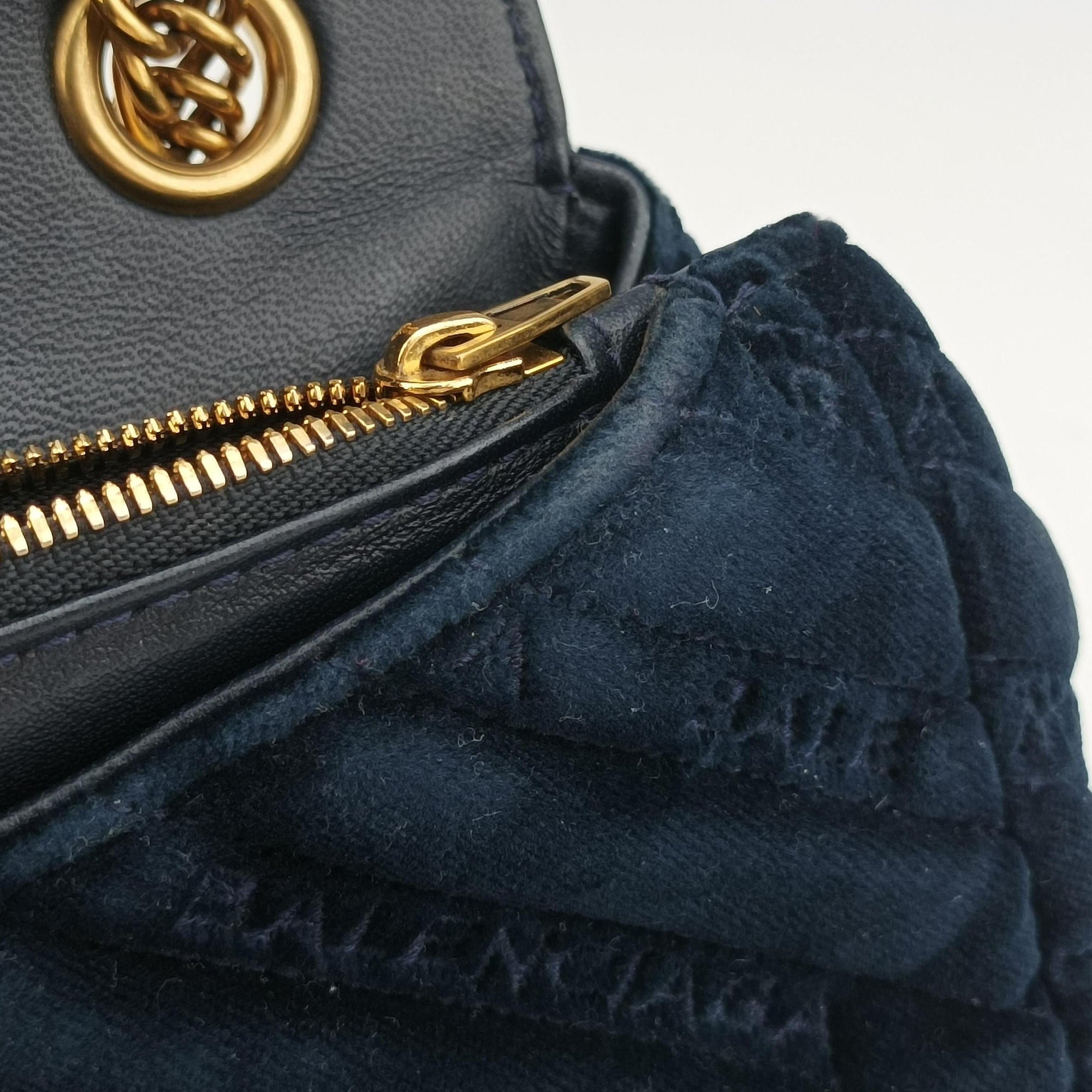 Vintage Balenciaga BB Round Navy velour  shoulderbag | stylenewstar