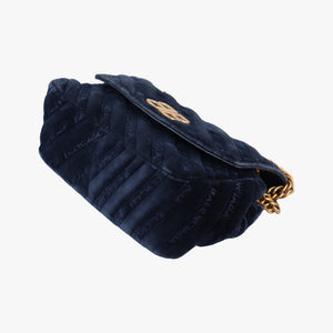 Vintage Balenciaga BB Round Navy velour  shoulderbag | stylenewstar