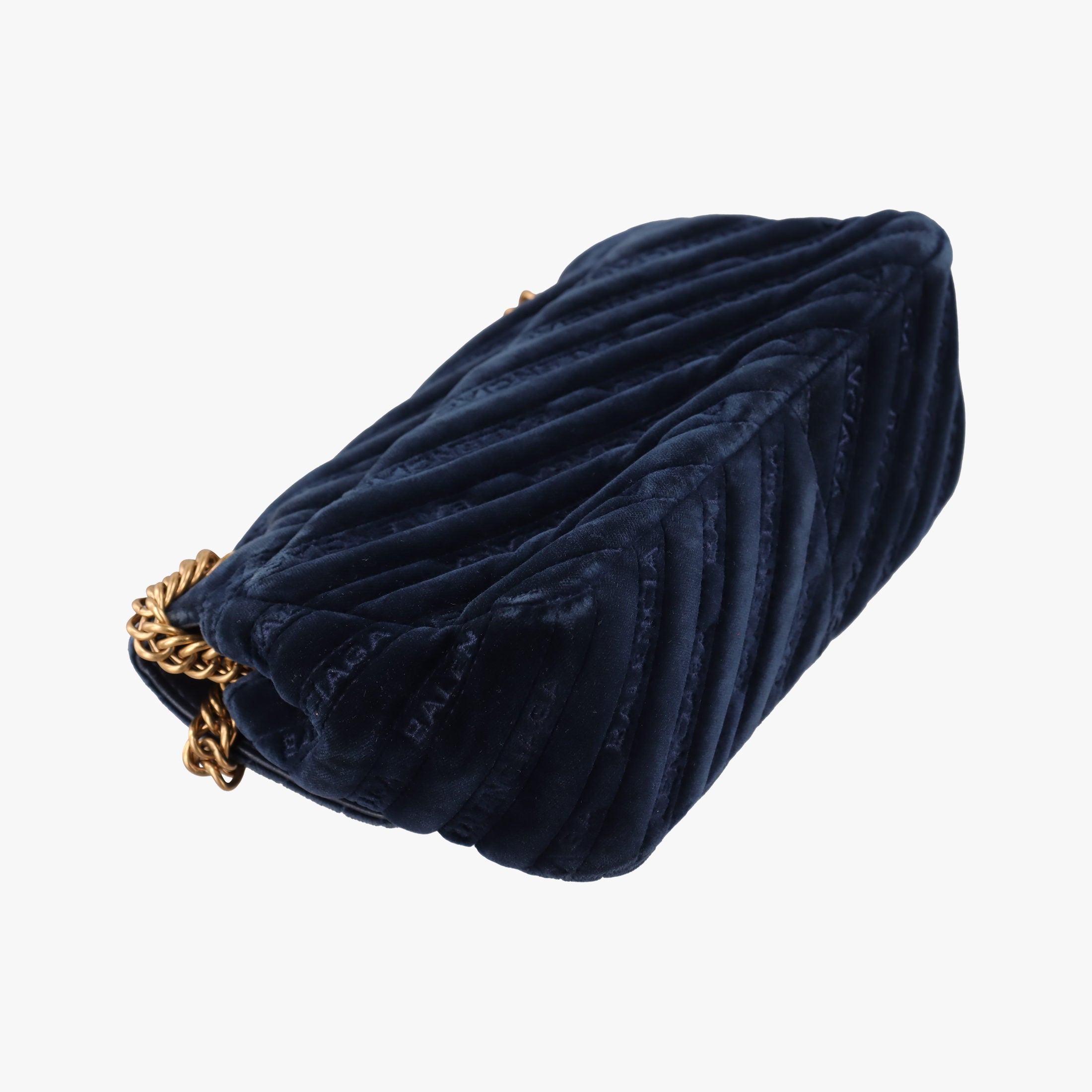 Vintage Balenciaga BB Round Navy velour  shoulderbag | stylenewstar