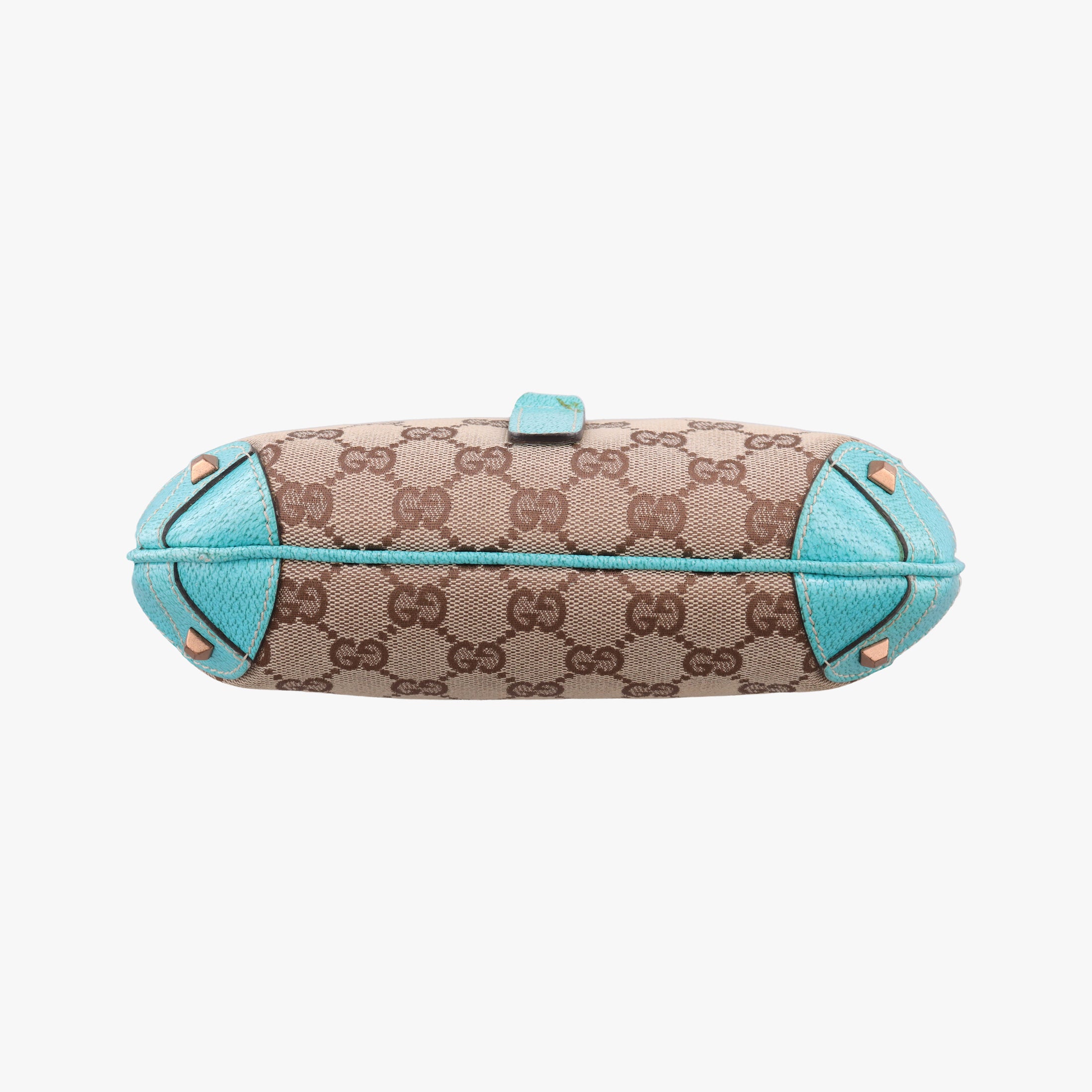 Secondhand Gucci Piston Lock Jackie Hobo khaki×blue canvas×leather 120885 shoulderbag | stylenewstar