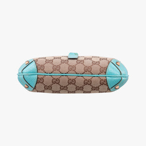 Secondhand Gucci Piston Lock Jackie Hobo khaki×blue canvas×leather 120885 shoulderbag | stylenewstar