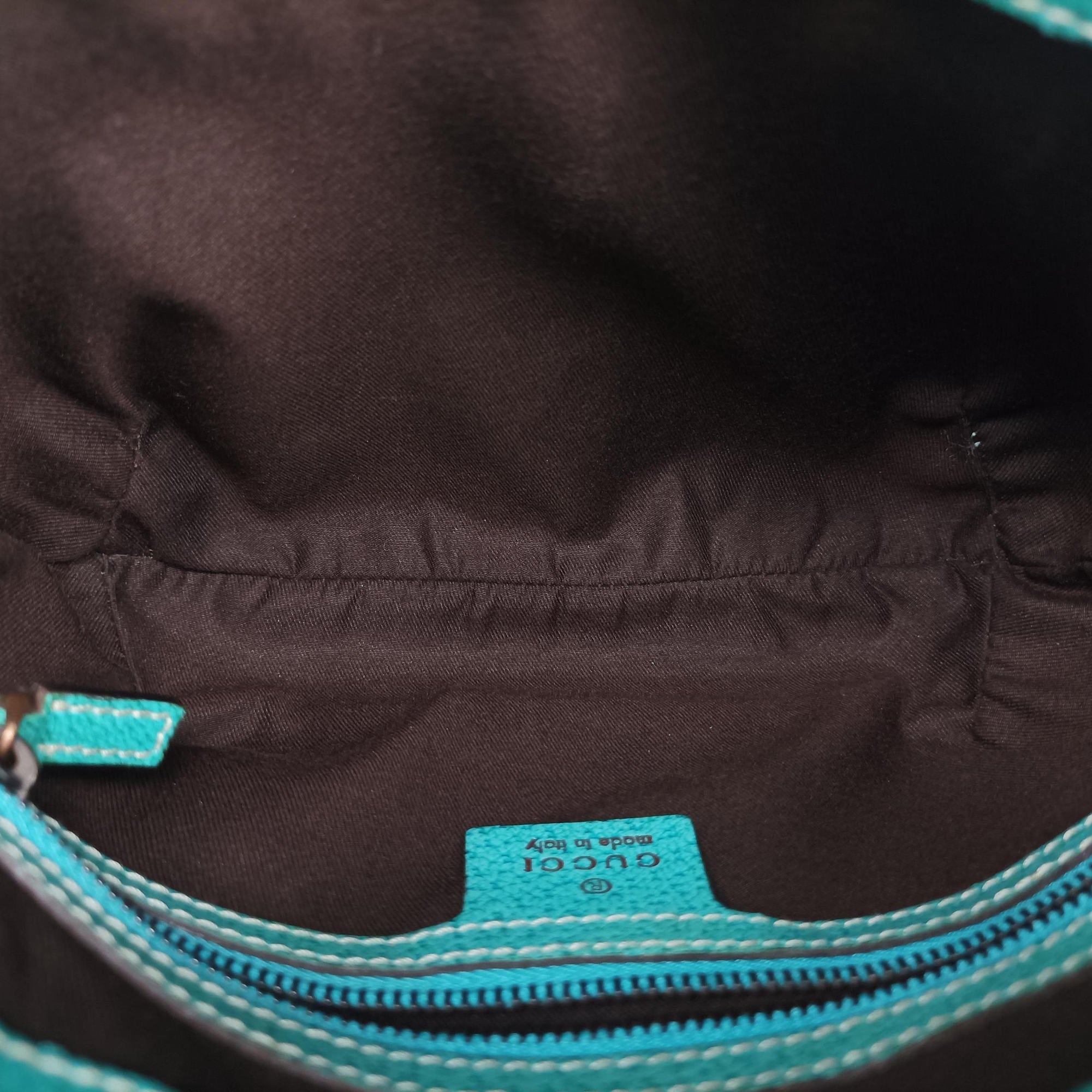 Secondhand Gucci Piston Lock Jackie Hobo khaki×blue canvas×leather 120885 shoulderbag | stylenewstar