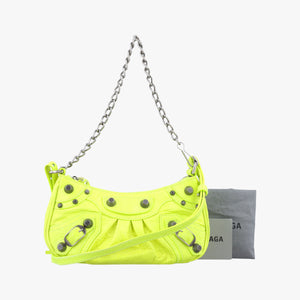 Pre-owned Balenciaga Le Cagole Yellow lambskin  shoulderbag | stylenewstar