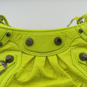 Pre-owned Balenciaga Le Cagole Yellow lambskin  shoulderbag | stylenewstar