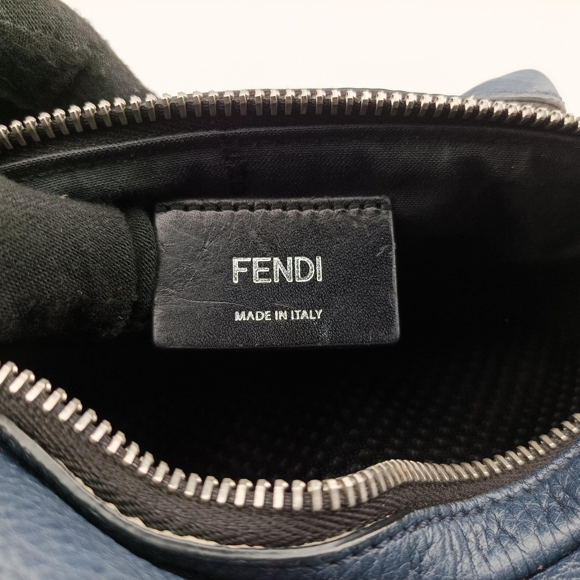 Vintage Fendi Pecan AMOR Logo Navy Leather 7VA446 bum bag/waist bag | stylenewstar