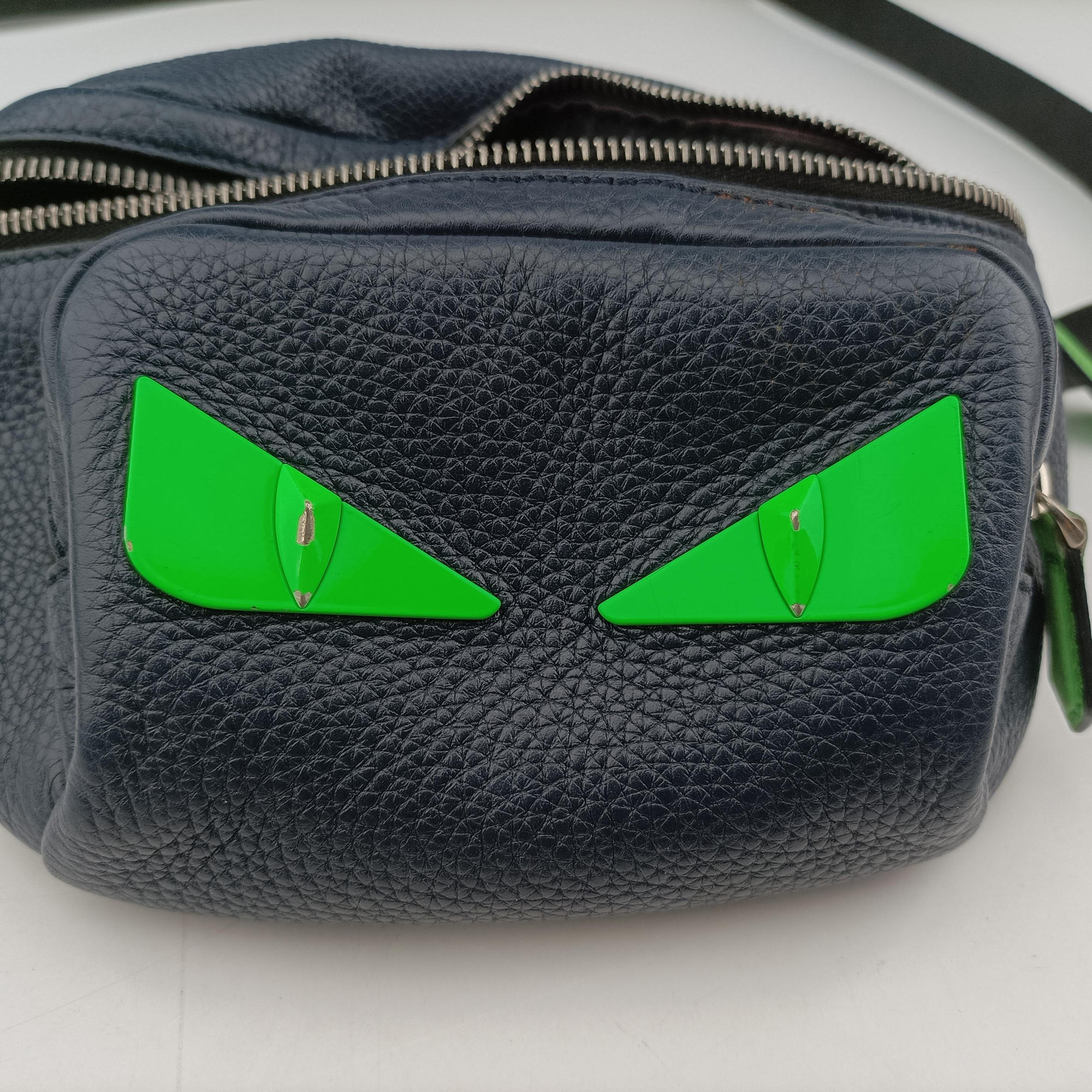 Vintage Fendi Pecan AMOR Logo Navy Leather 7VA446 bum bag/waist bag | stylenewstar