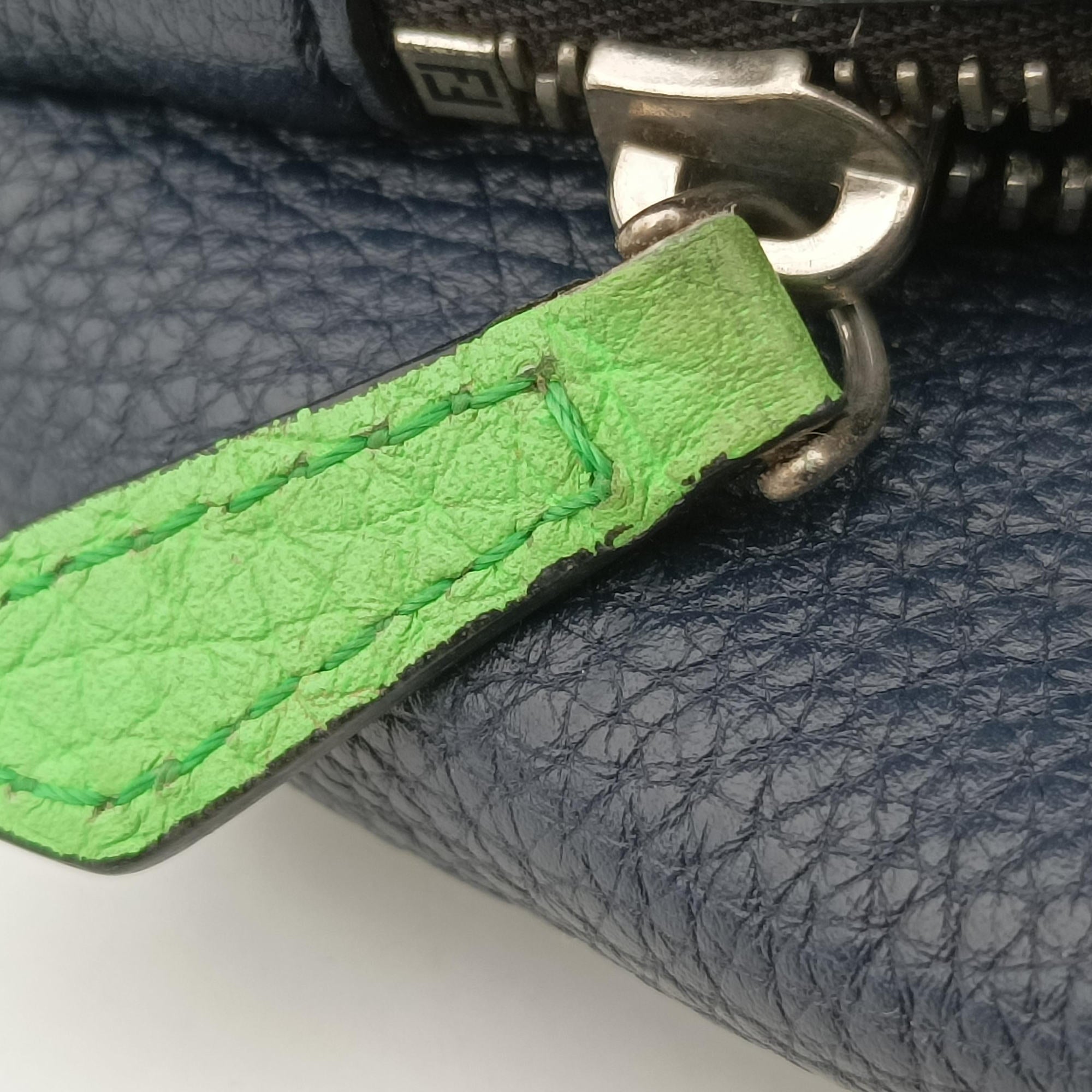 Vintage Fendi Pecan AMOR Logo Navy Leather 7VA446 bum bag/waist bag | stylenewstar