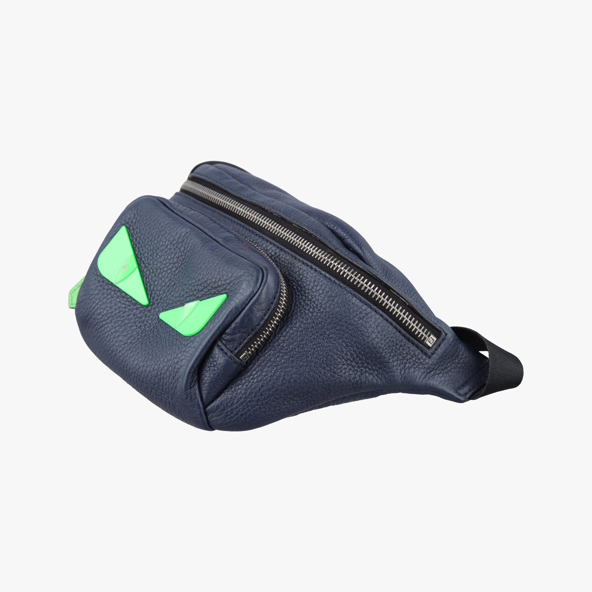 Vintage Fendi Pecan AMOR Logo Navy Leather 7VA446 bum bag/waist bag | stylenewstar