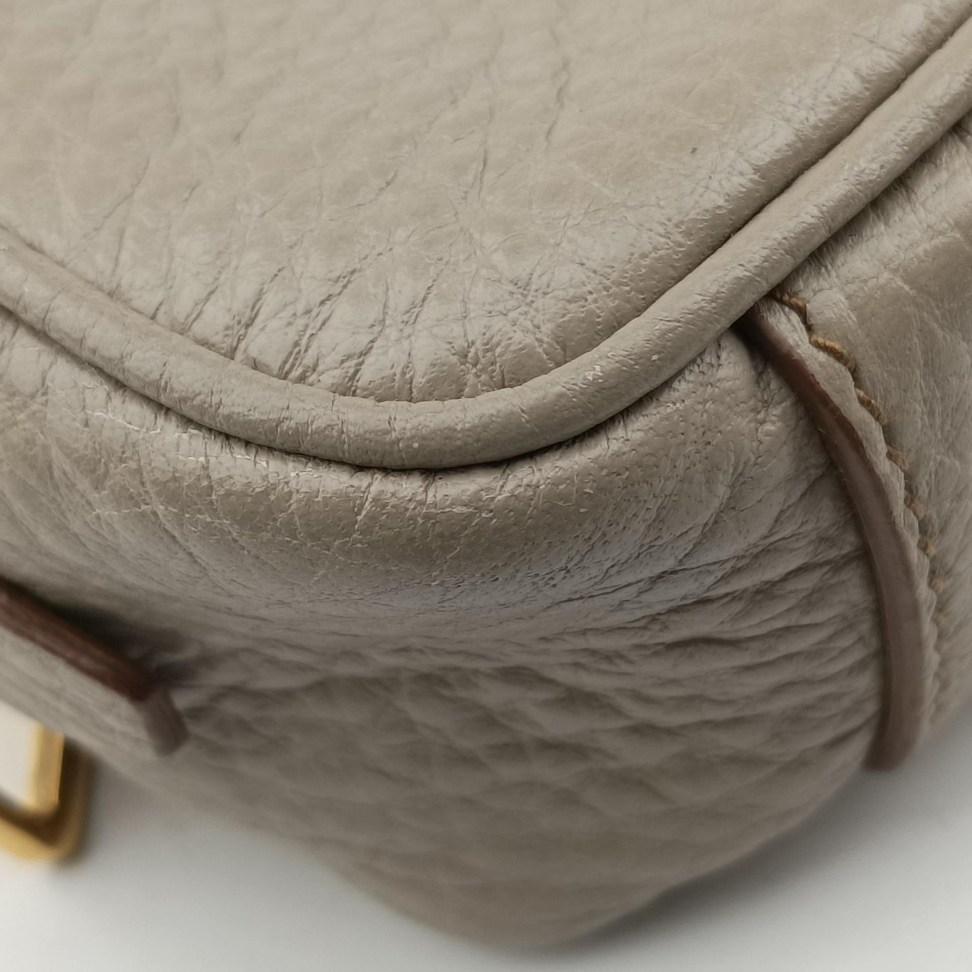 Pre-owned Prada VITELLO PHENIX camera bag Beige Leather 1N1674 shoulderbag | stylenewstar