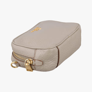 Pre-owned Prada VITELLO PHENIX camera bag Beige Leather 1N1674 shoulderbag | stylenewstar