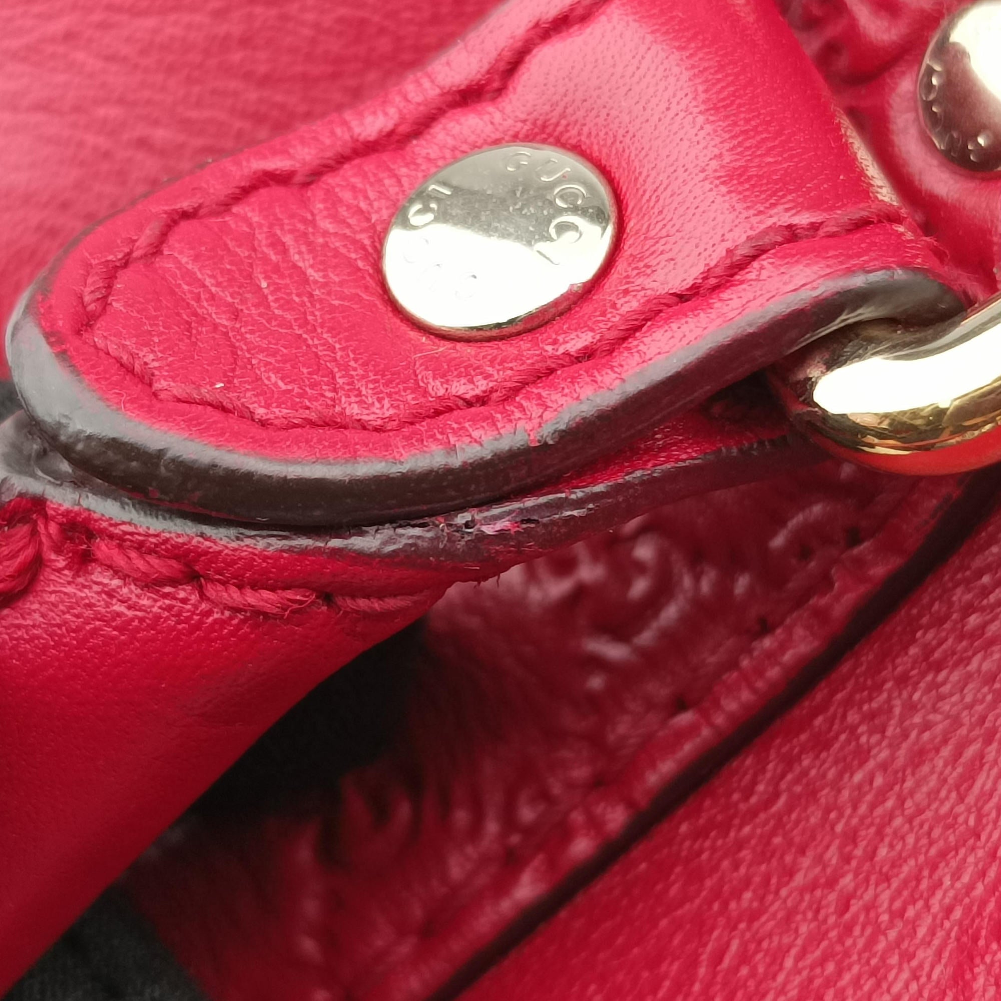 Pre-owned Gucci Sherry Line Red Leather 269876 handbag | stylenewstar