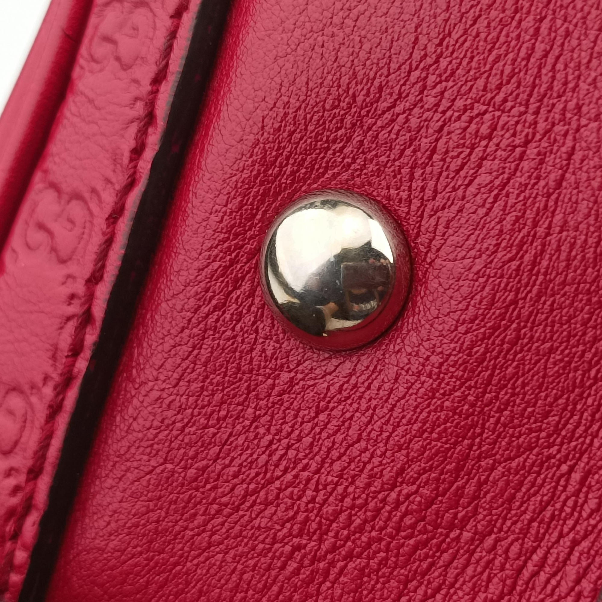 Pre-owned Gucci Sherry Line Red Leather 269876 handbag | stylenewstar