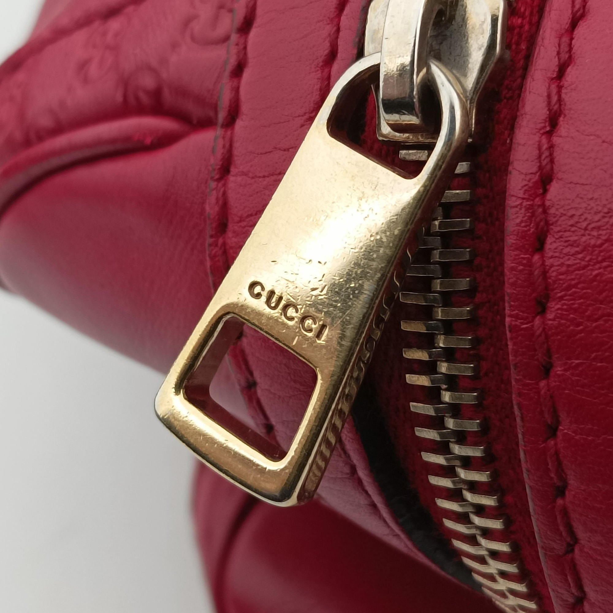 Pre-owned Gucci Sherry Line Red Leather 269876 handbag | stylenewstar