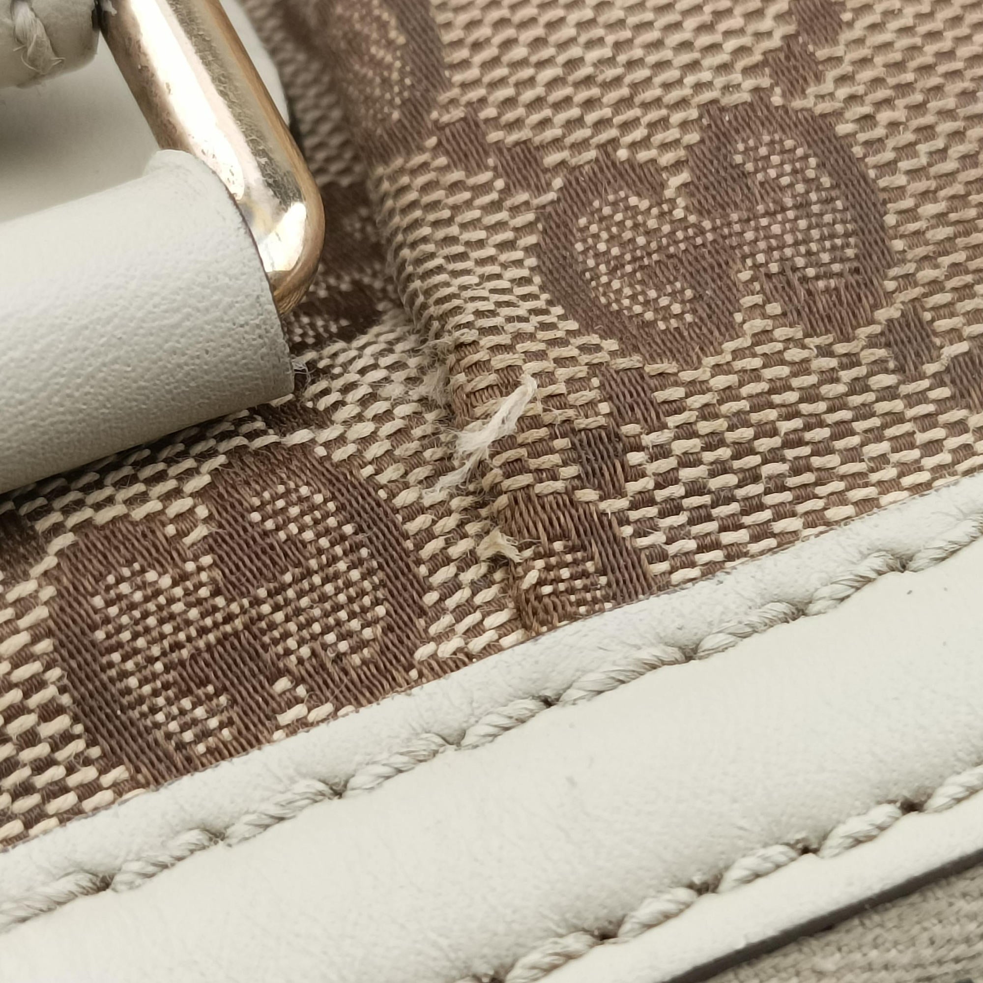 Pre-owned Gucci Sukey White×Beige canvas×leather 285730 shoulderbag | stylenewstar