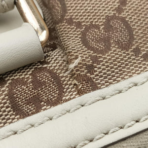Pre-owned Gucci Sukey White×Beige canvas×leather 285730 shoulderbag | stylenewstar
