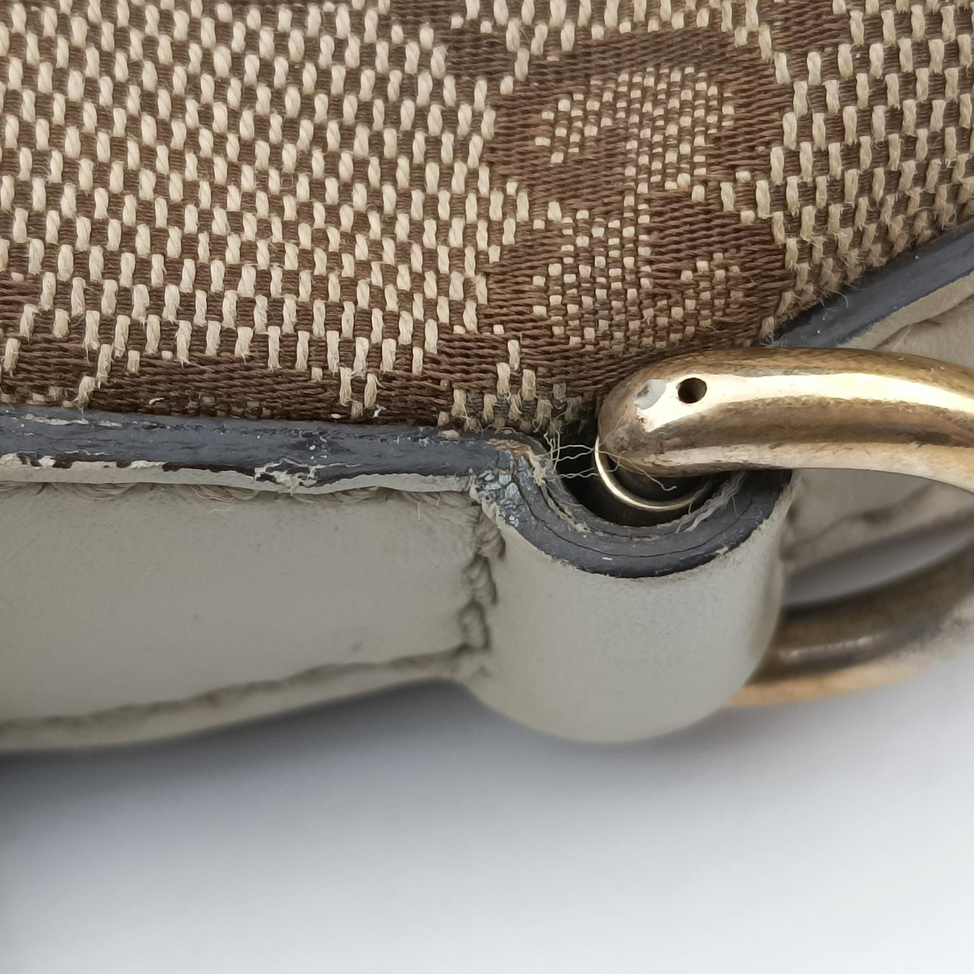 Pre-owned Gucci Sukey White×Beige canvas×leather 285730 shoulderbag | stylenewstar