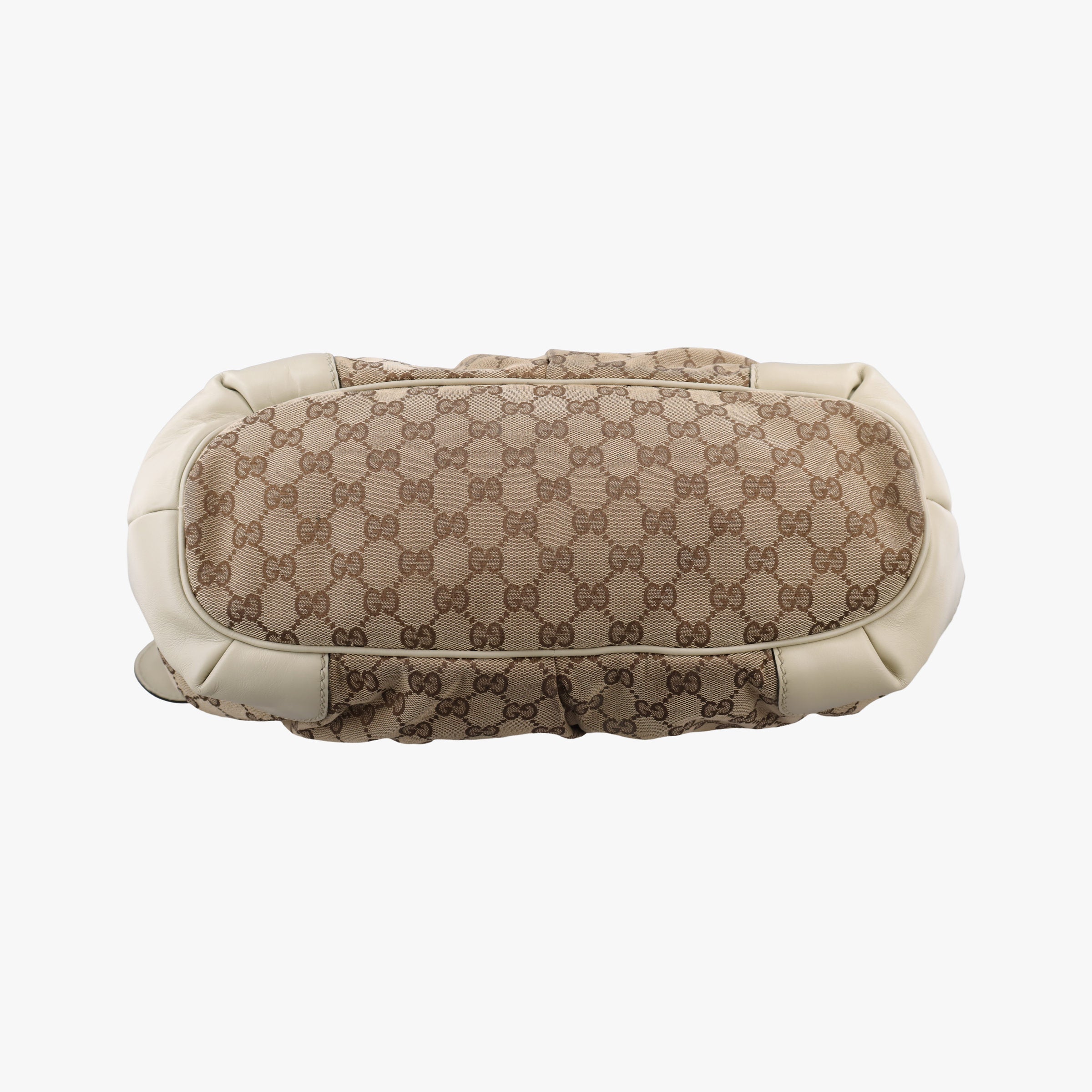Pre-owned Gucci Sukey White×Beige canvas×leather 285730 shoulderbag | stylenewstar