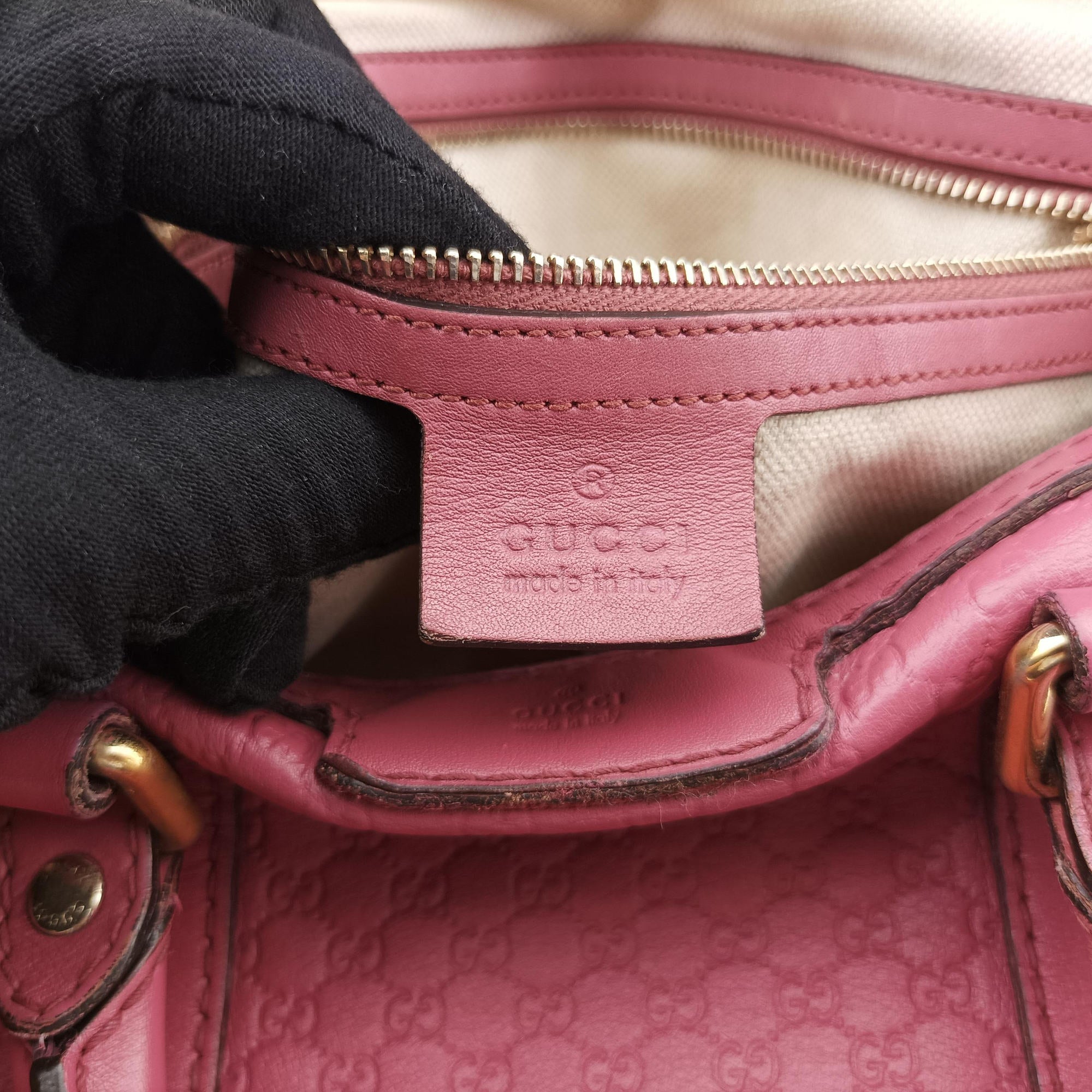 Pre-owned Gucci Sherry Line Pink Leather 247205 handbag | stylenewstar
