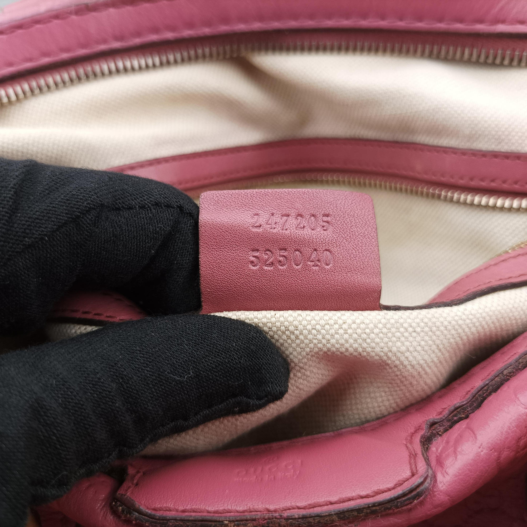 Pre-owned Gucci Sherry Line Pink Leather 247205 handbag | stylenewstar