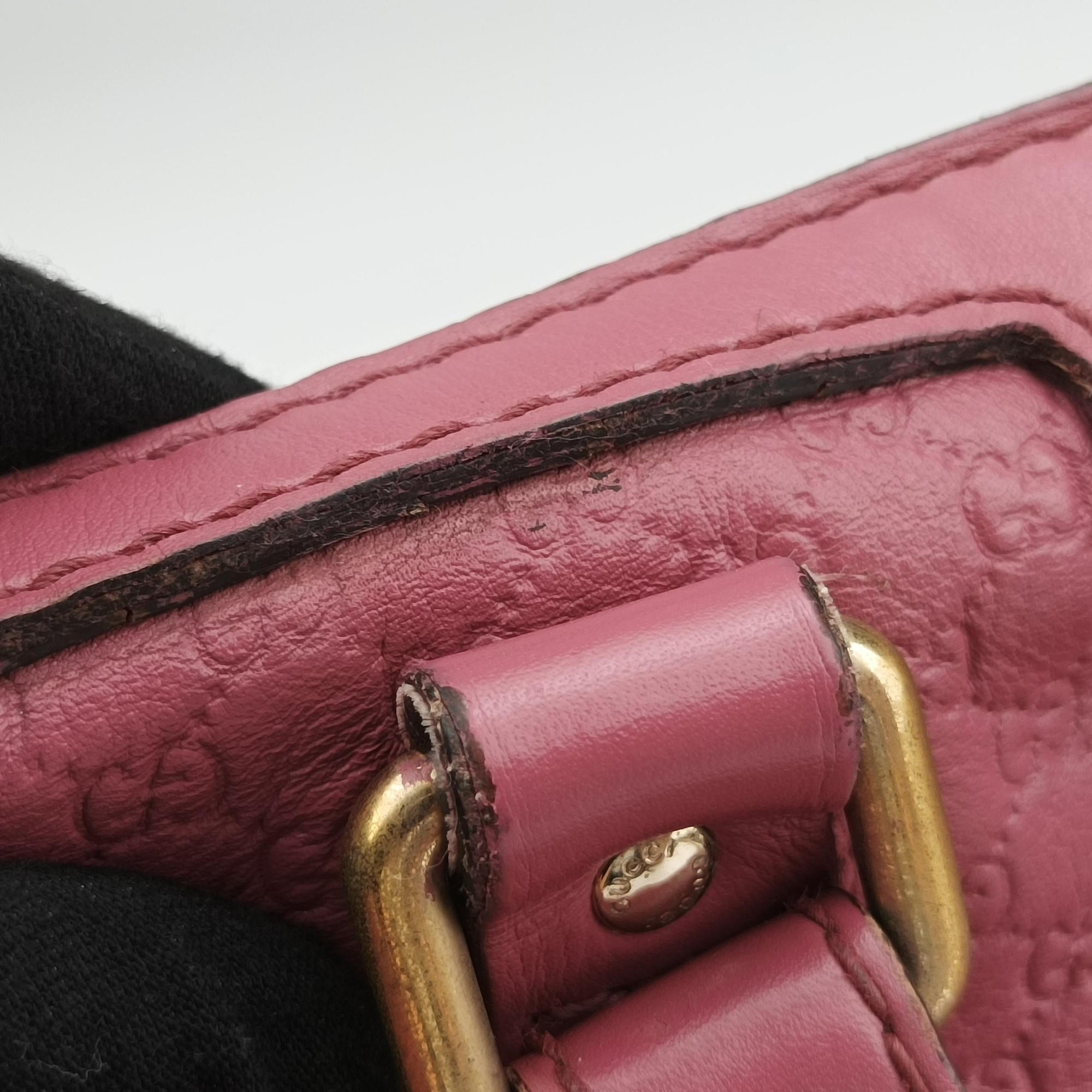 Pre-owned Gucci Sherry Line Pink Leather 247205 handbag | stylenewstar