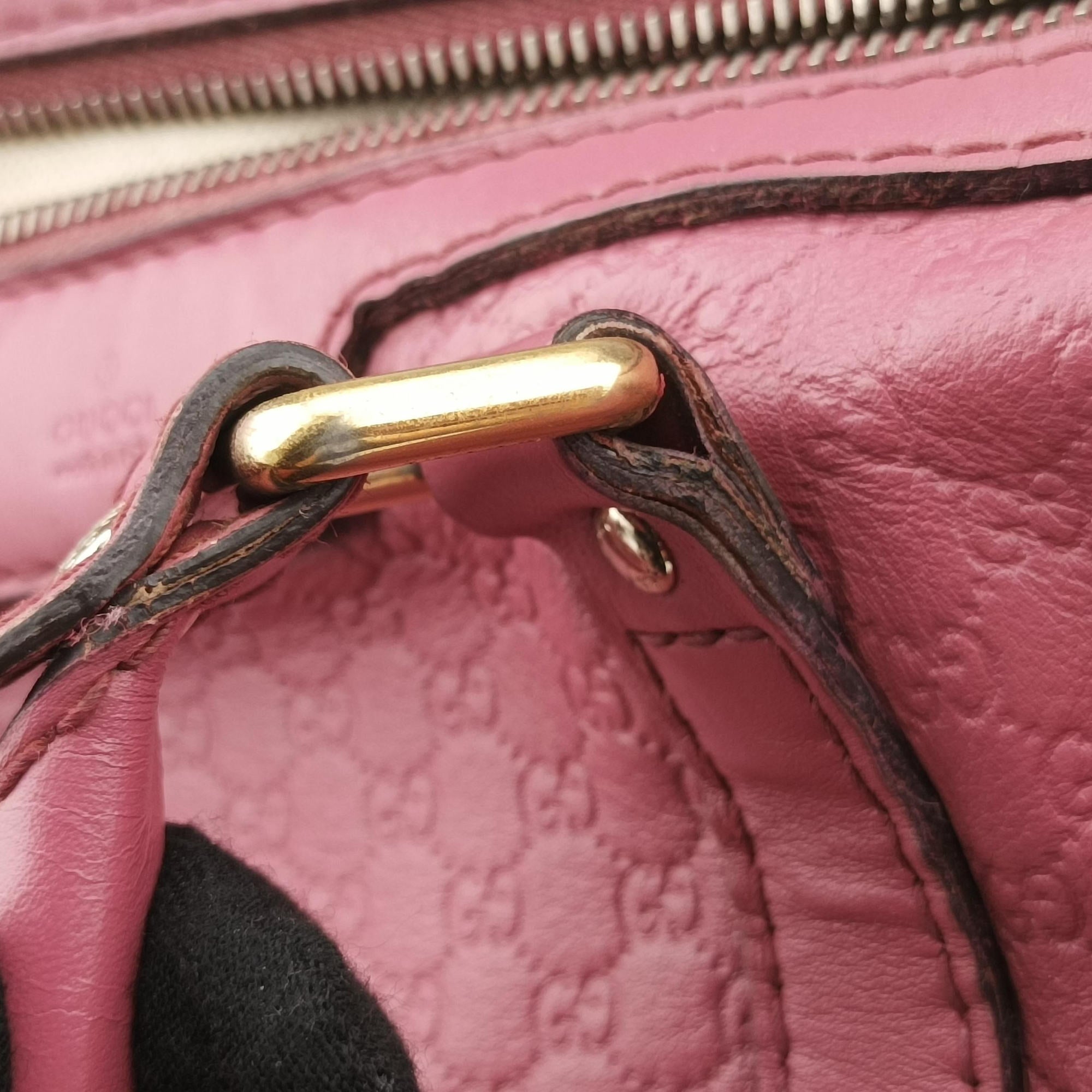 Pre-owned Gucci Sherry Line Pink Leather 247205 handbag | stylenewstar