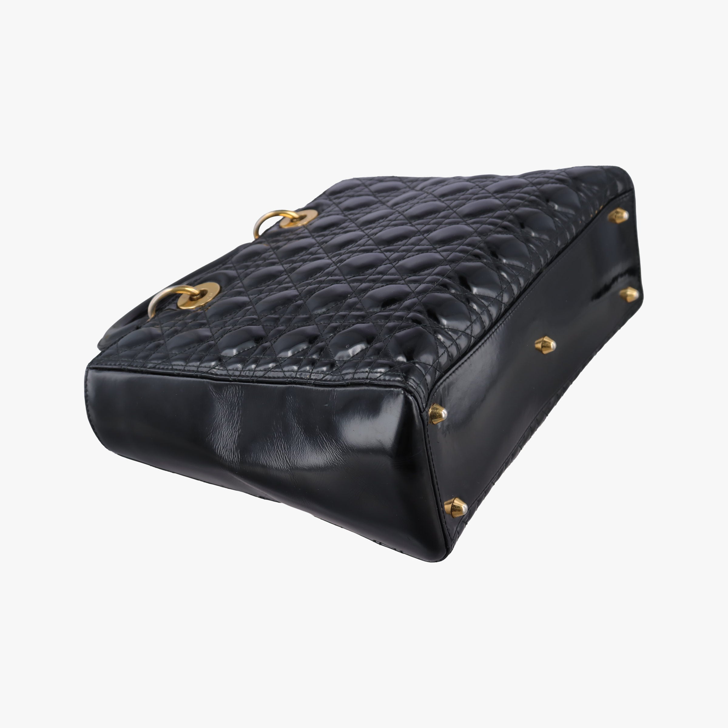 Pre-owned Christian Dior Lady Dior Black Patent  handbag | stylenewstar