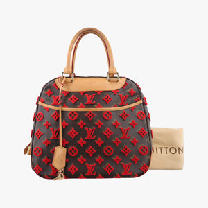 Pre-owned Louis Vuitton Deauville Cube Rosso Monogram Tuftage M40922 clutchbag | stylenewstar