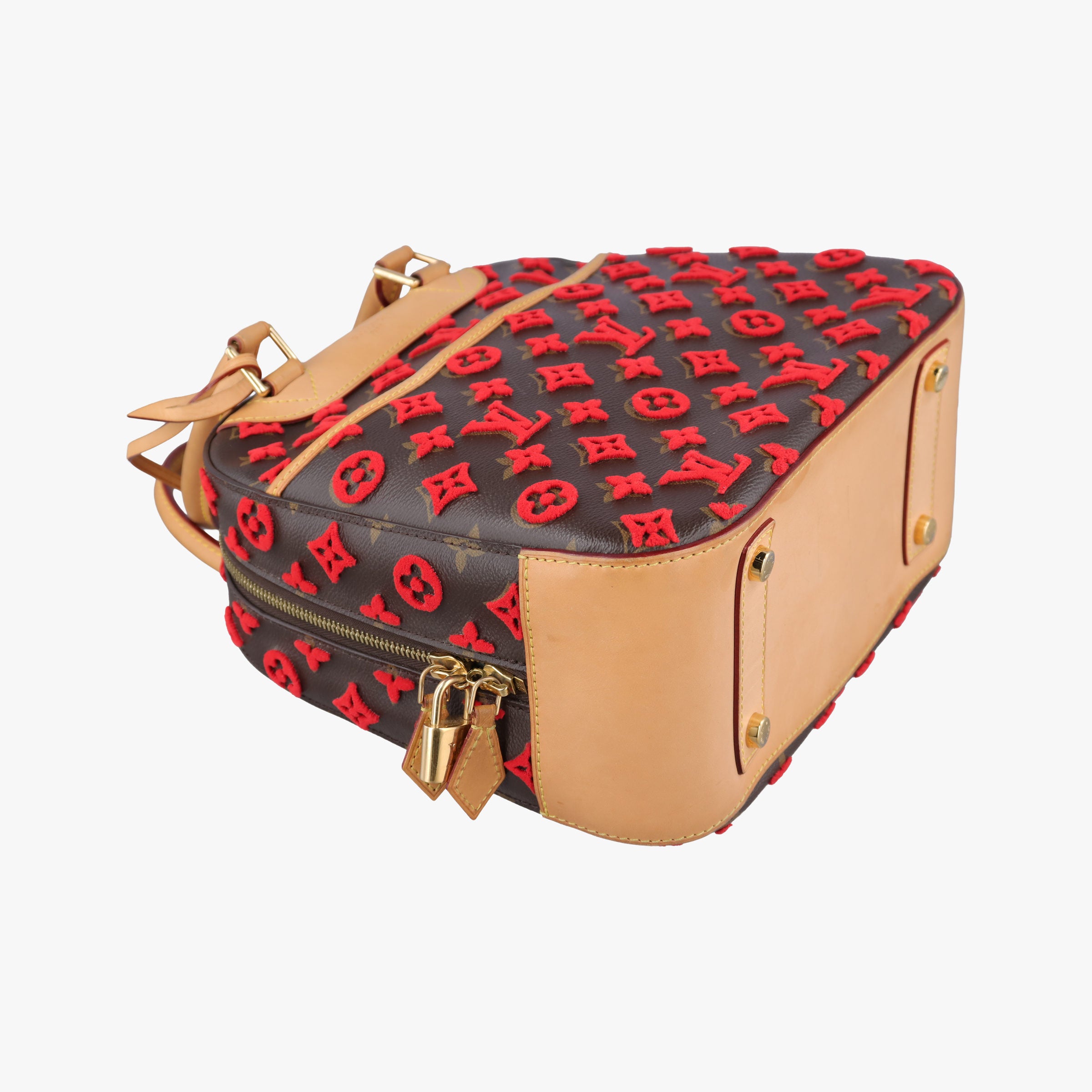 Pre-owned Louis Vuitton Deauville Cube Rosso Monogram Tuftage M40922 clutchbag | stylenewstar