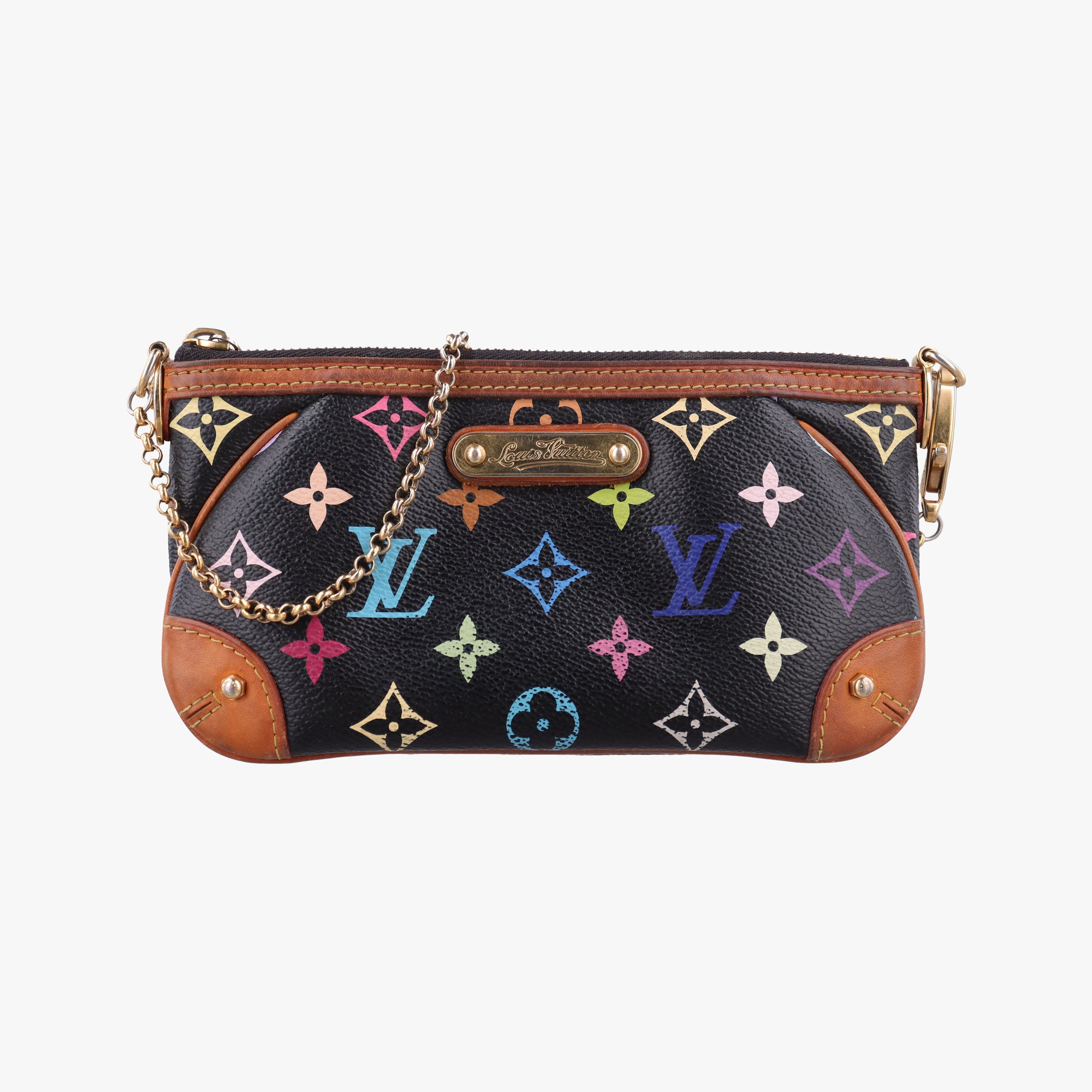 Secondhand Louis Vuitton Pochette Mira MM Noir Monogram Multicolor M60097 handbag | stylenewstar
